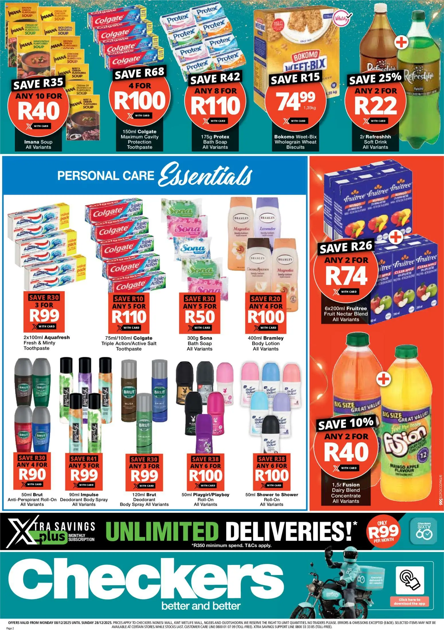 New Checkers catalogue – valid from 08.12.2025 | Page: 2 | Products: Soup, Fruit, Salt, Mango