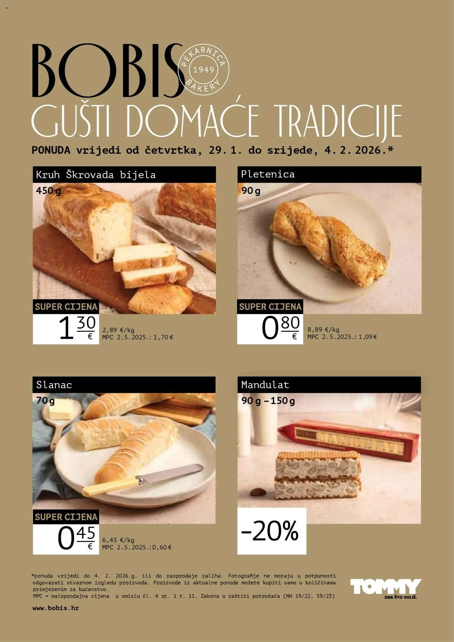 Tommy katalog | vrijedi od 29.01.2026 | Stranica: 1 | Proizvodi: Kruh