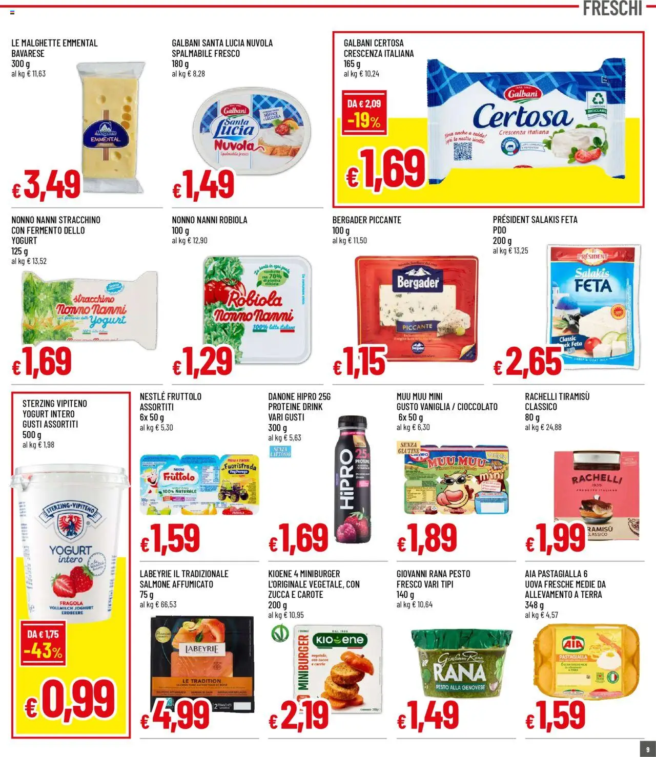 Volantino Galassia del 11.08.2025 | Pagina: 9 | Prodotti: Yogurt, Carote, Zucca, Robiola