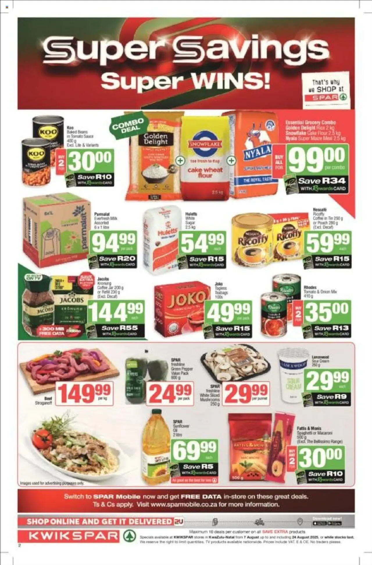 KWIKSPAR - Kwazulu-Natal - Weekly Specials │ valid from 07.08.2025 | Page: 2 | Products: Rice, Sauce, Sugar, Pepper