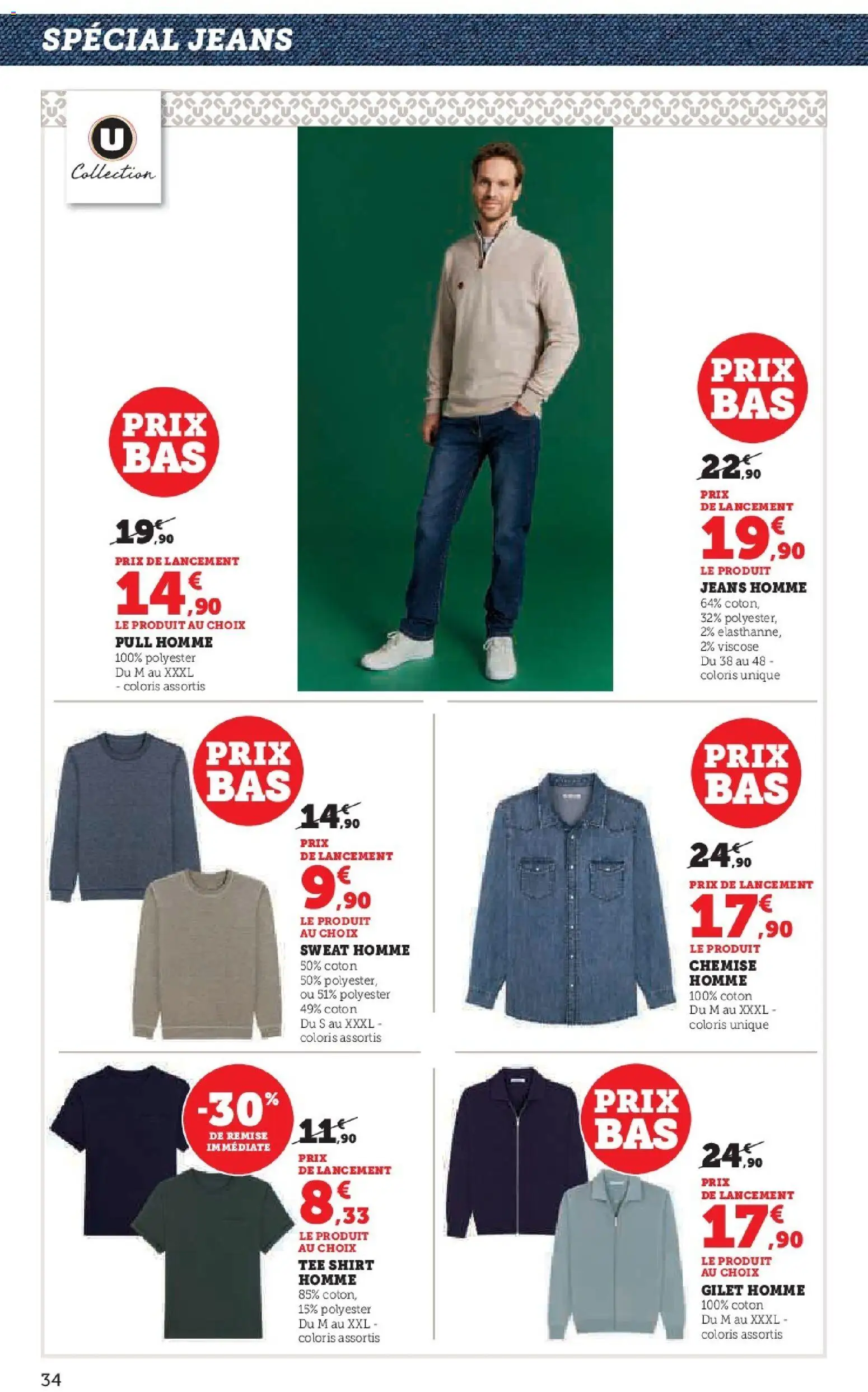 {H1} | Page: 34 | Produits: Jeans, Coton, Chemise, Pull