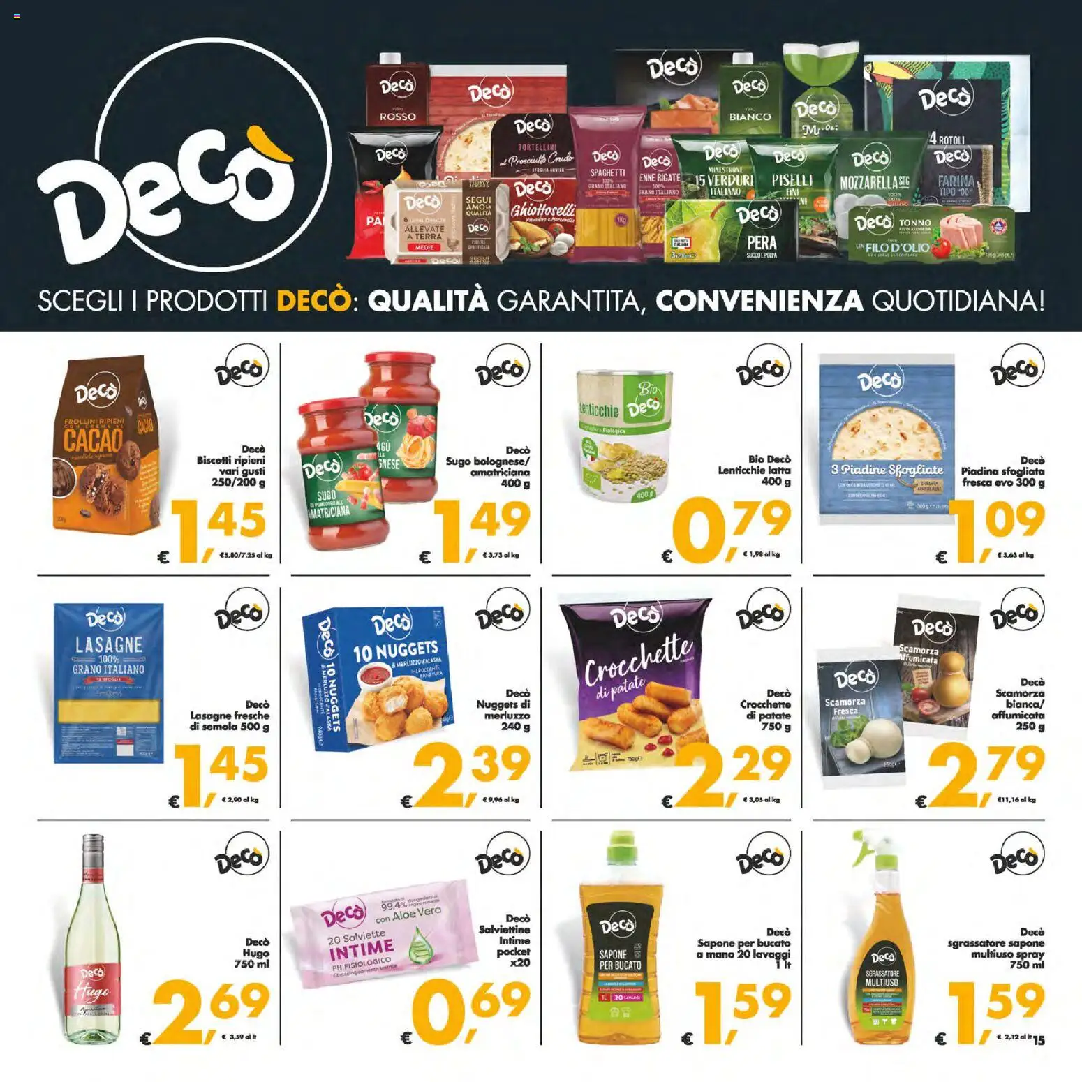 Volantino Decò del 14.11.2025 | Pagina: 17 | Prodotti: Minestrone, Mozzarella, Piadina, Sugo