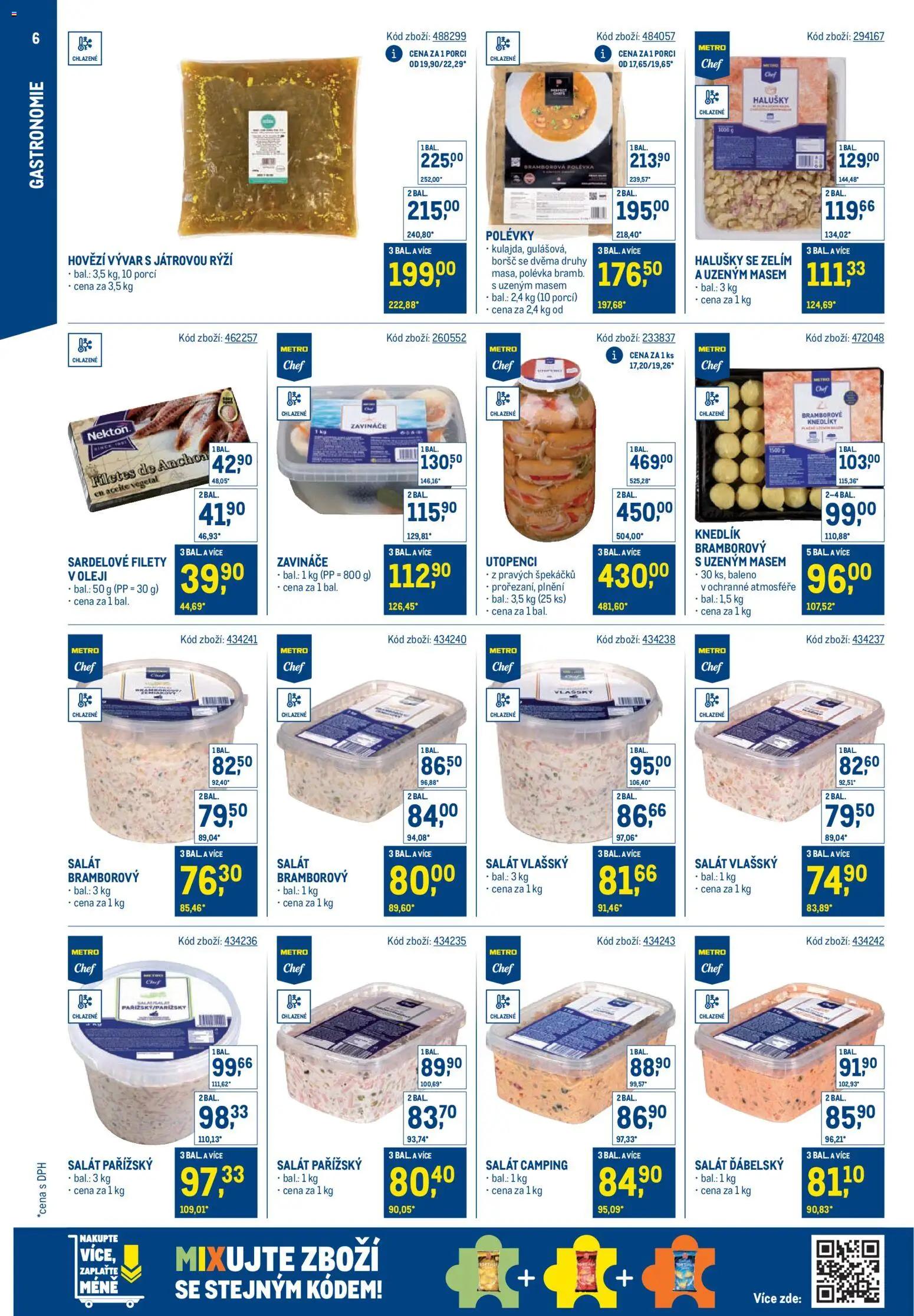 Makro leták - Stabilně výhodná cena – gastronomie od 24.09.2025 | Strana: 6 | Produkty: Hovězí, Salát, Utopenci, Rýži