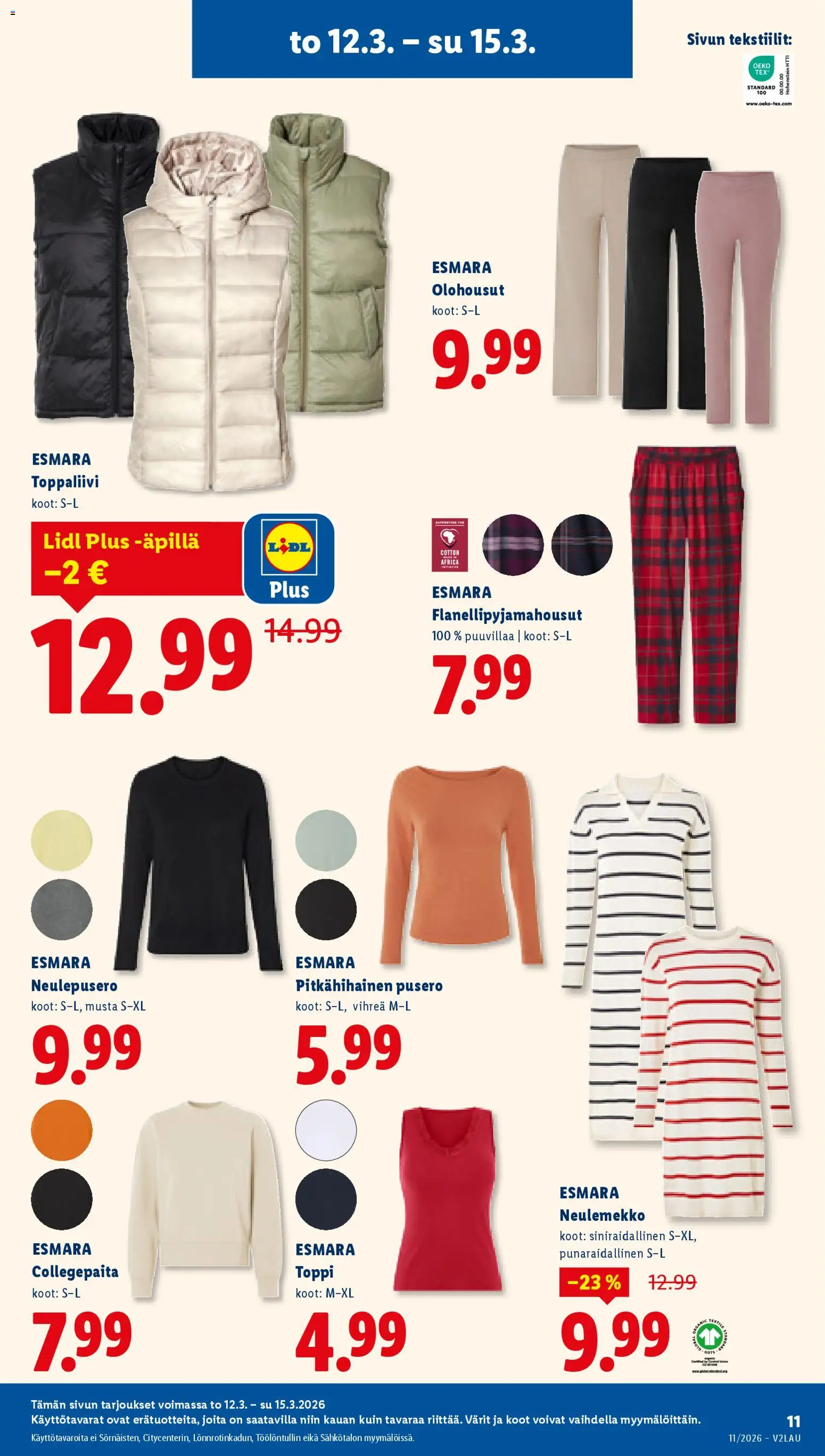 Lidl tarjoukset - Rovaniemi – voimassa 12.03.2026 alkaen | Sivu: 15 | Tuotteet: Toppi, Pusero