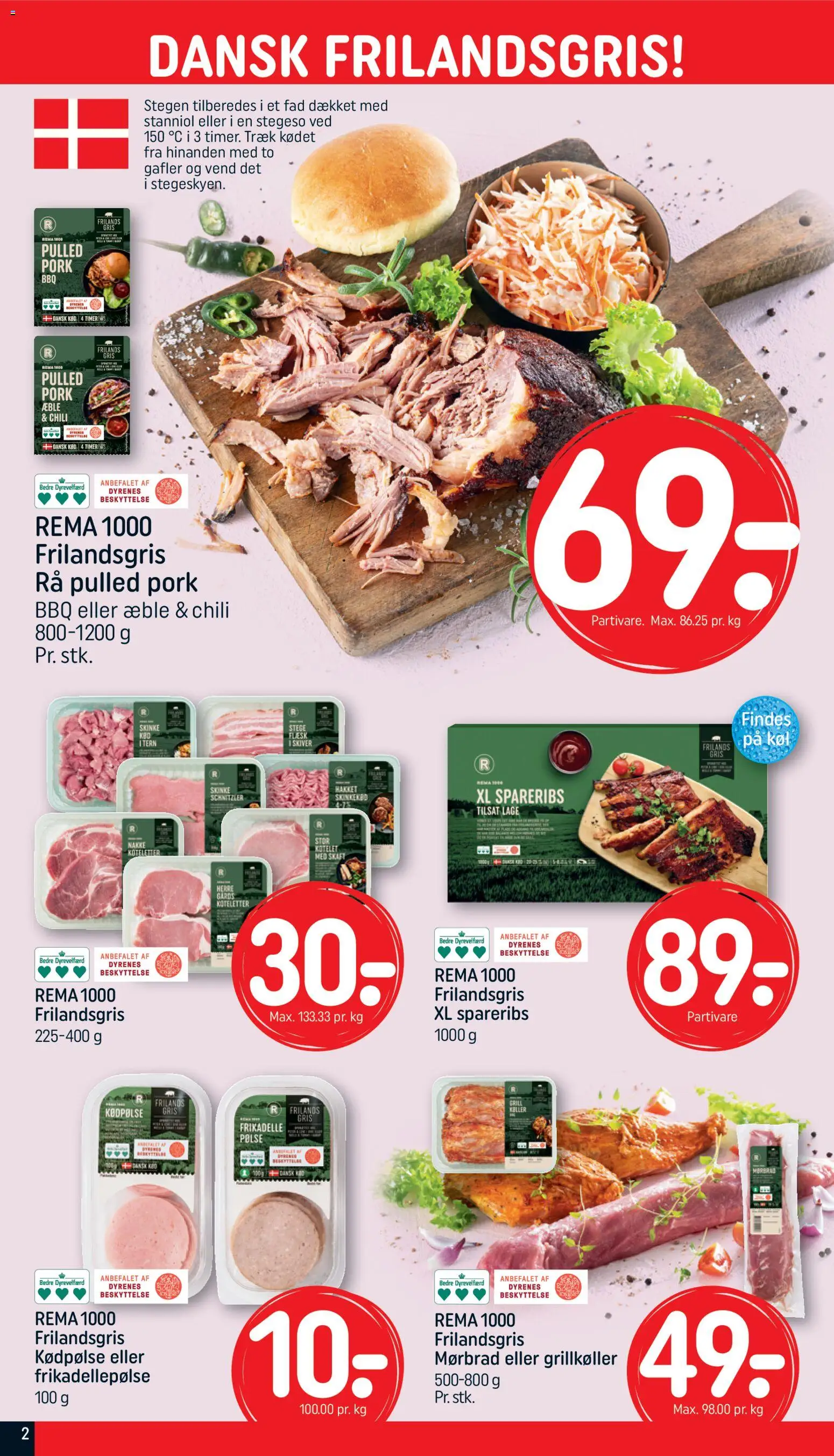 Rema 1000 tilbudsavis – gyldig fra 19.04.2026 | Side: 2 | Produkter: Skinke, Koteletter, Spareribs, Schnitzler