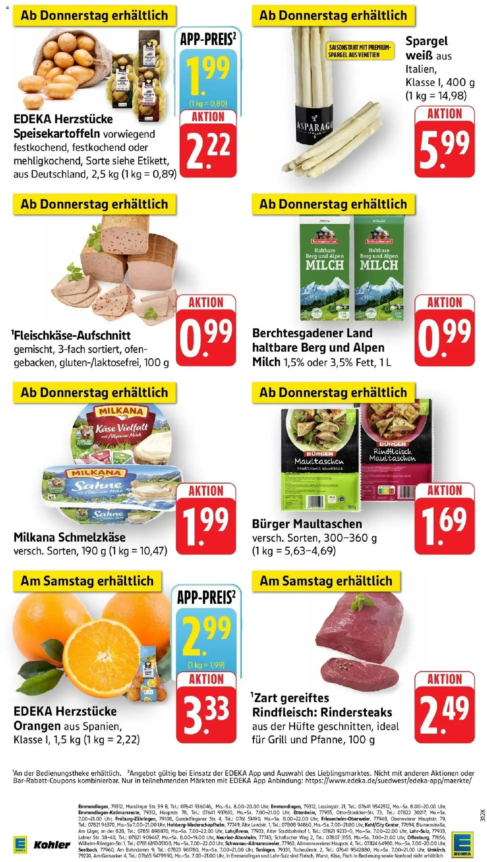 Edeka prospekt Ettenheim	 – gültig ab 09.03.2026 | Seite: 44 | Produkte: Spargel, Fisch, Rindfleisch, Sahne