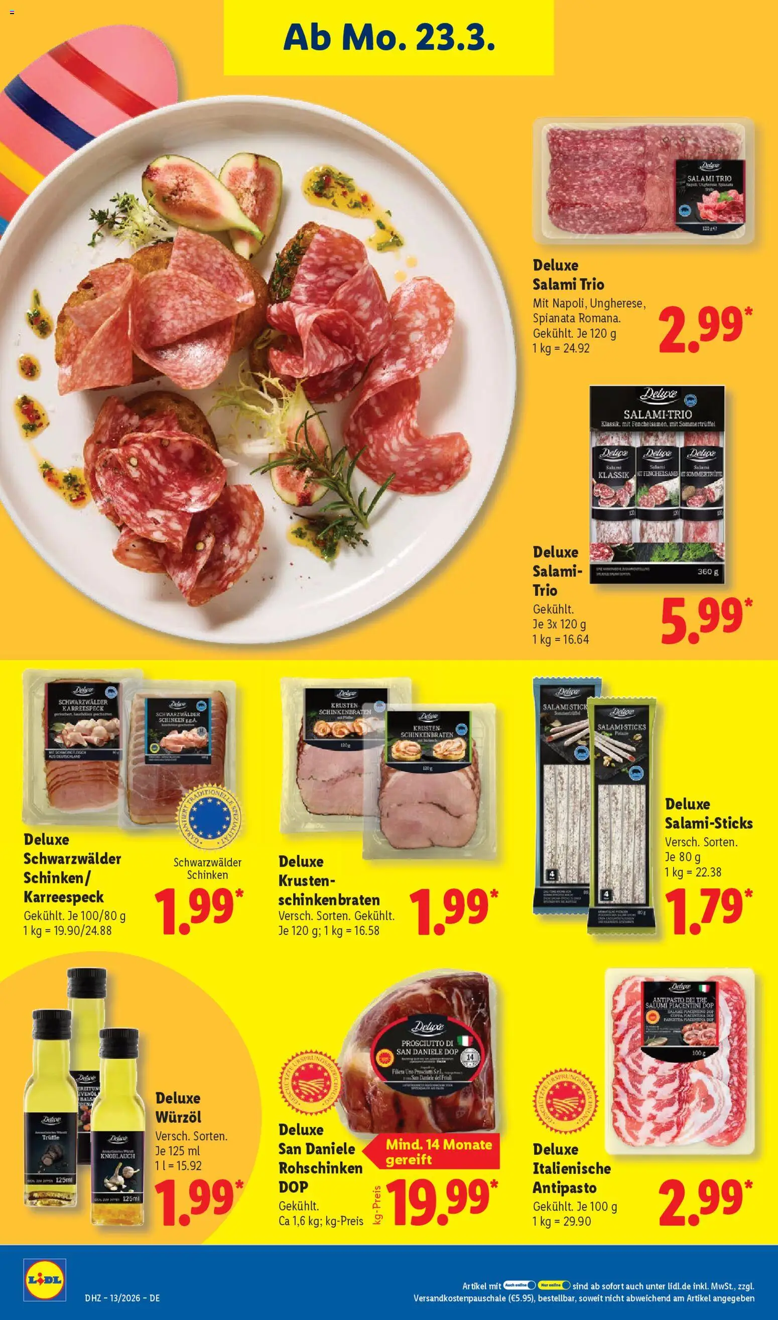 Lidl Prospekt – gültig ab 23.03.2026 | Seite: 30 | Produkte: Knoblauch, Salami, Schinken