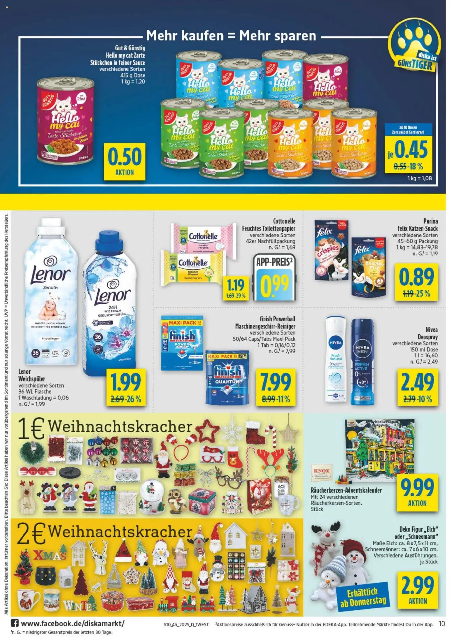 Diska - Diska Angebote Bayern KW45 – gültig ab 03.11.2025 | Seite: 10 | Produkte: Lenor, Finish, Weichspüler, Toilettenpapier