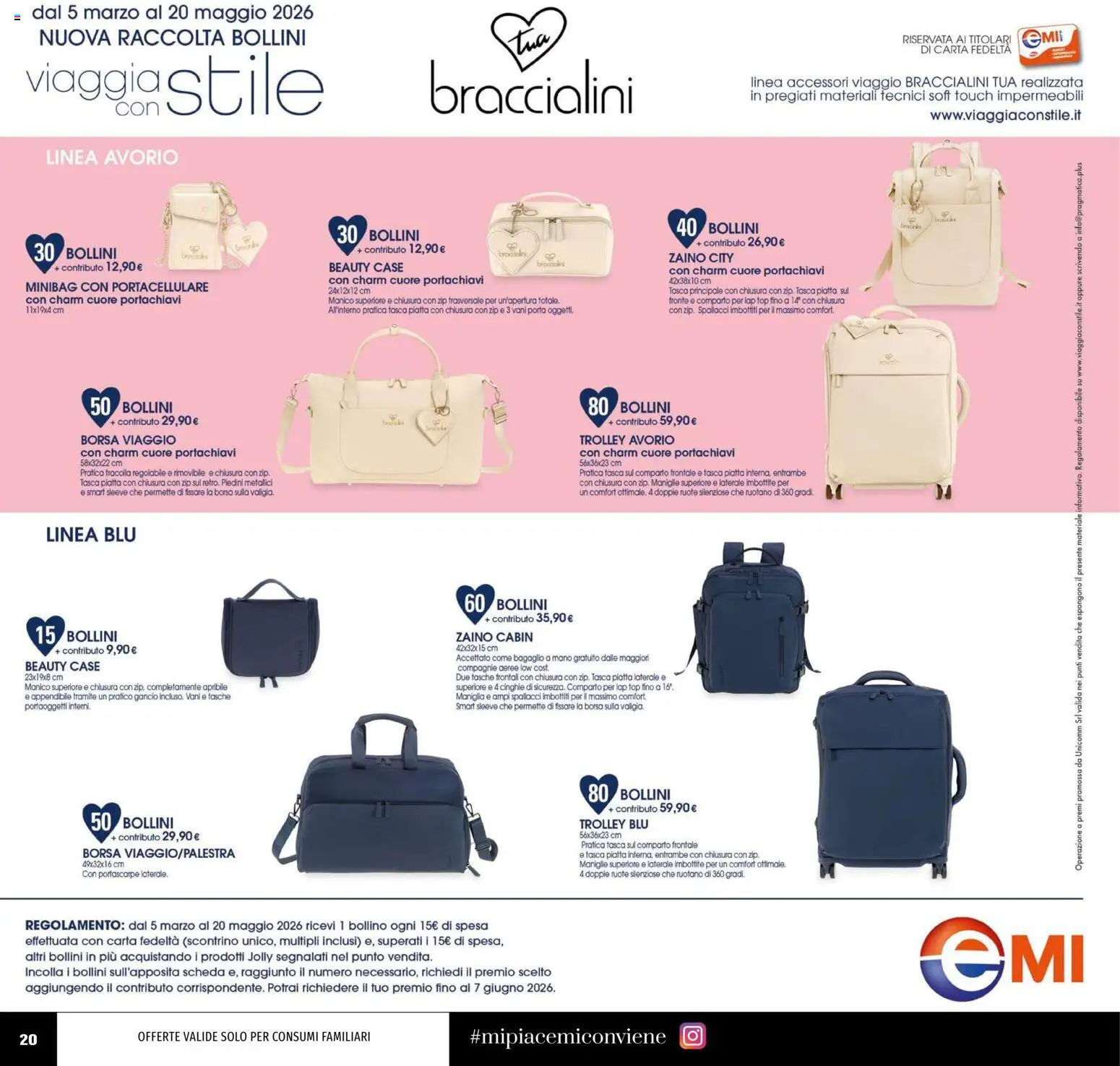 Volantino EMI del 05.03.2026 | Pagina: 20 | Prodotti: Zaino, Top, Borsa, Trolley