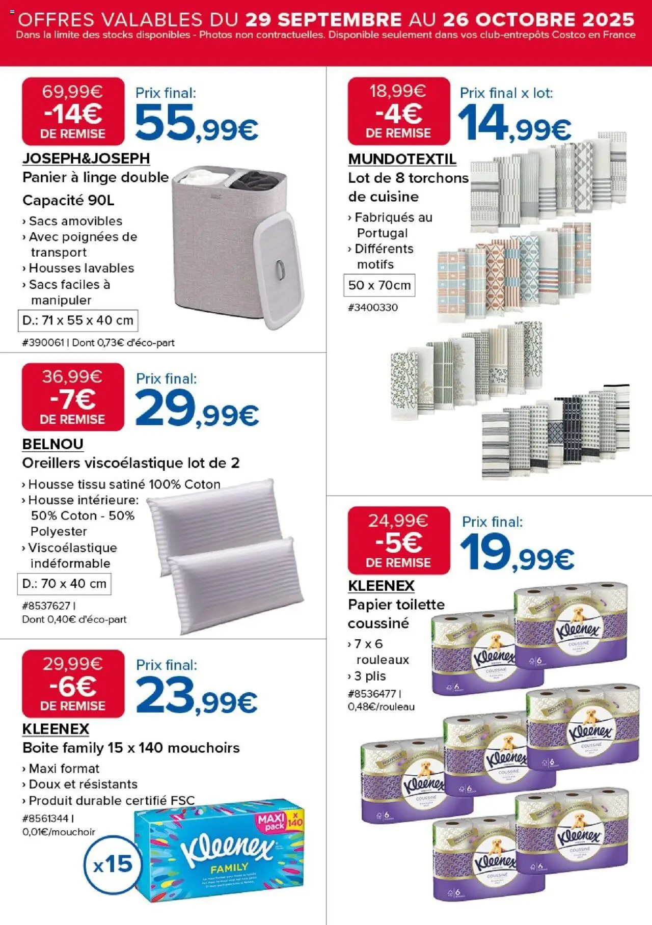 {H1} | Page: 5 | Produits: Papier toilette, Panier à linge, Coton, Panier