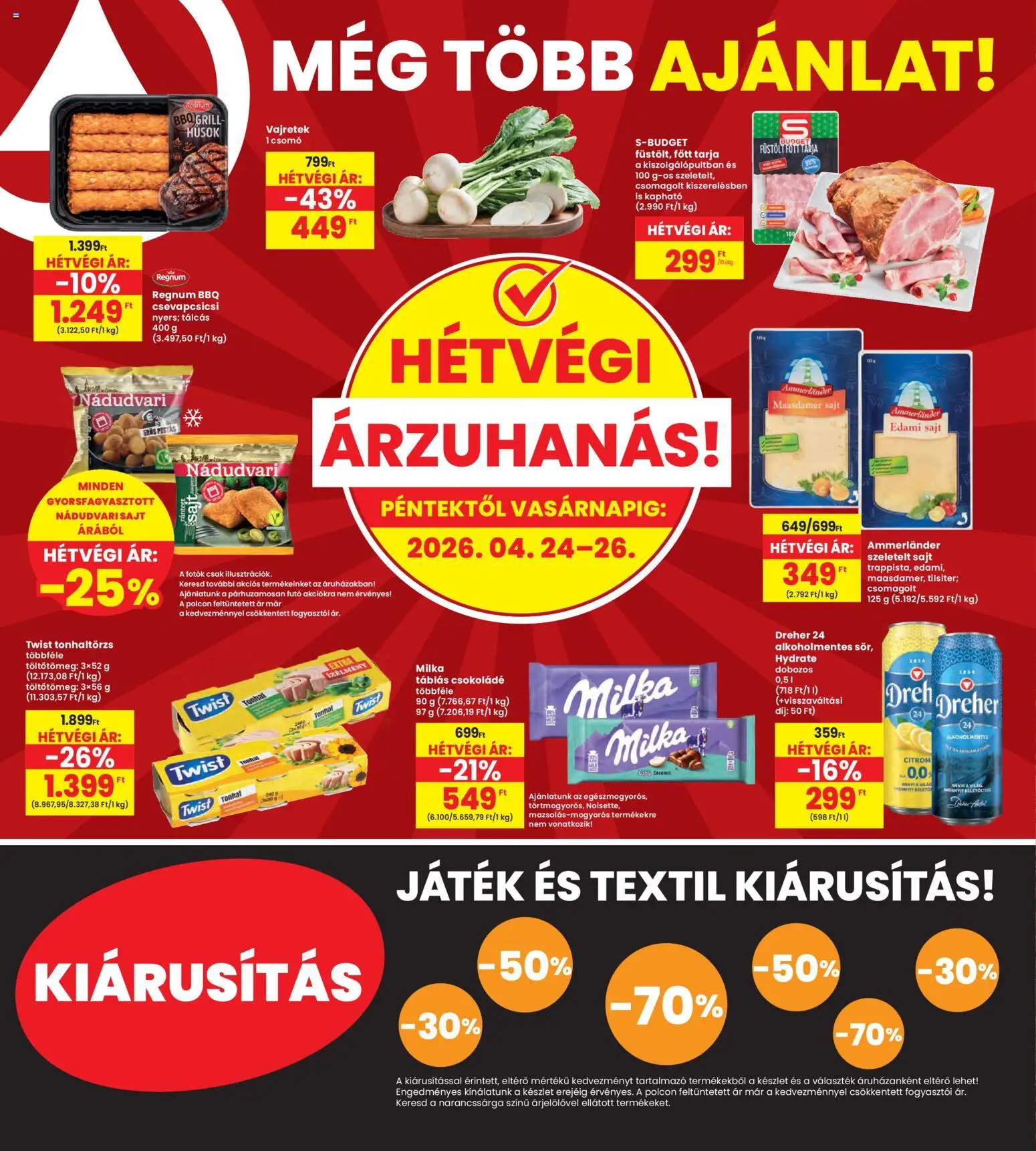 Interspar akciós ujság - amely érvényes a következő dátumtól: 23.04.2026 | Oldal: 24 | Termékek: Grill, Edami sajt, Sajt, Szeletelt sajt