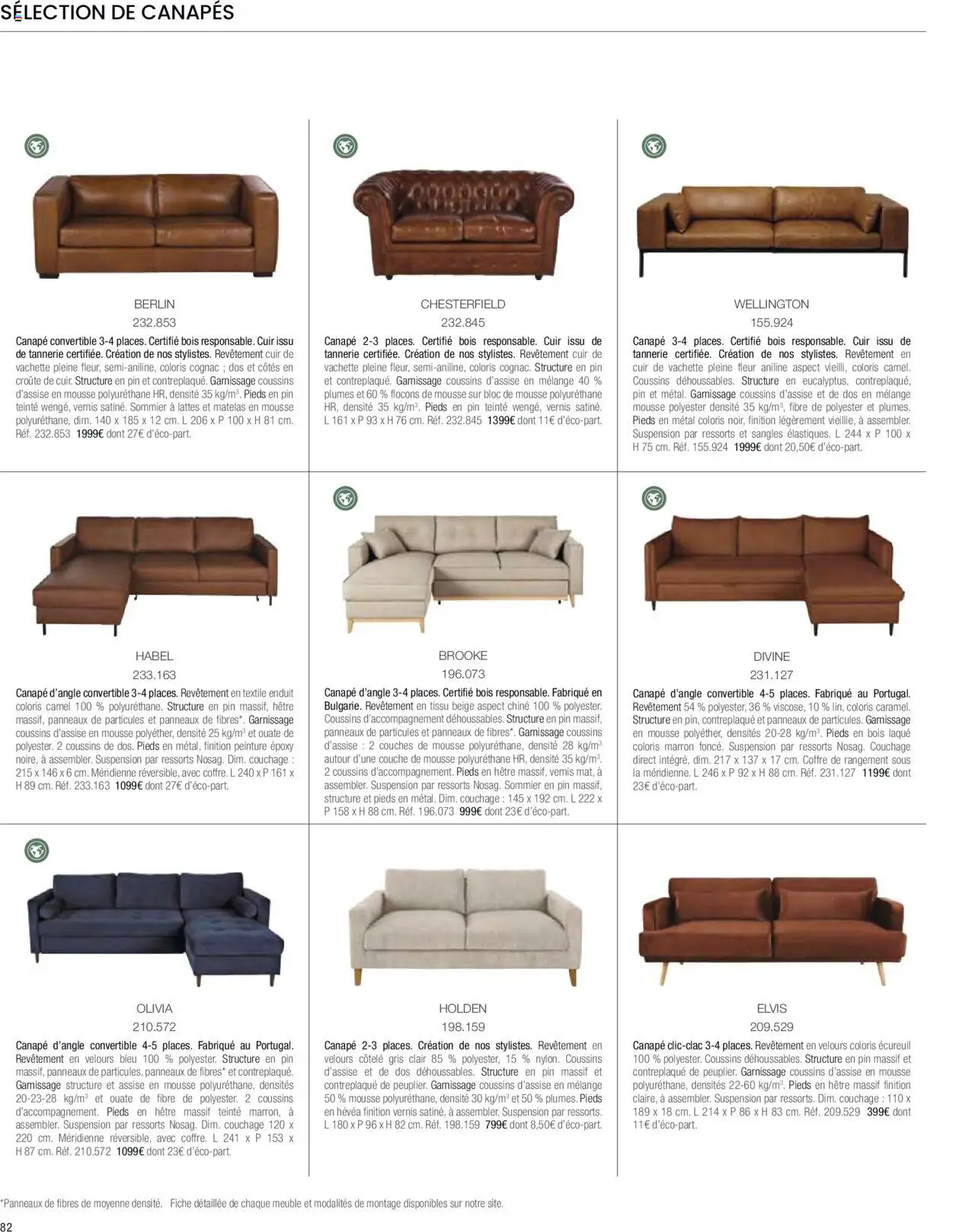  | Page: 84 | Produits: Cognac, Canapé convertible, Sommier, Canapé