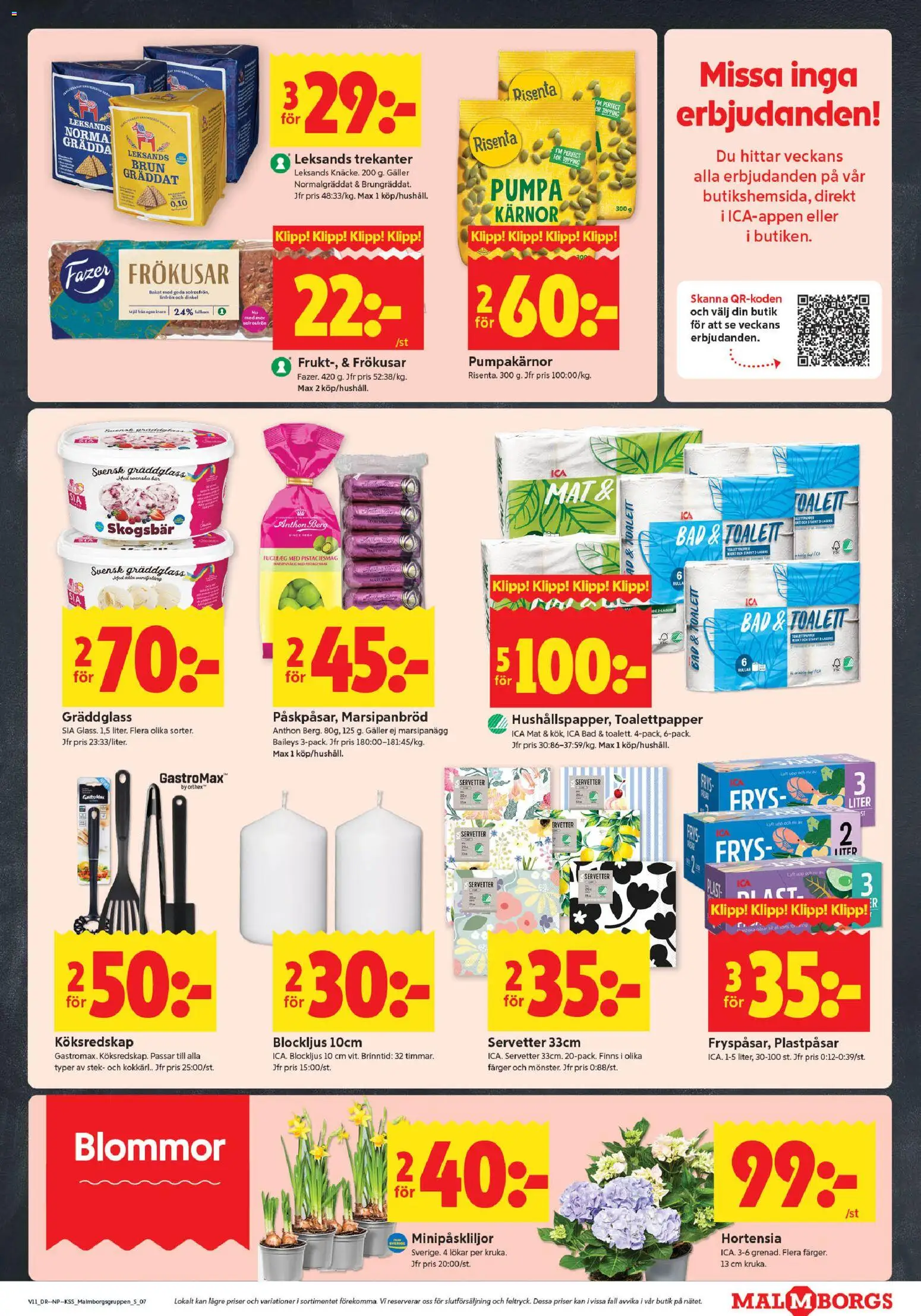 ICA Kvantum reklamblad aktuell från 09.03.2026 | Sida: 7 | Produkter: Toalettpapper, Toalett, Pumpa, Frys