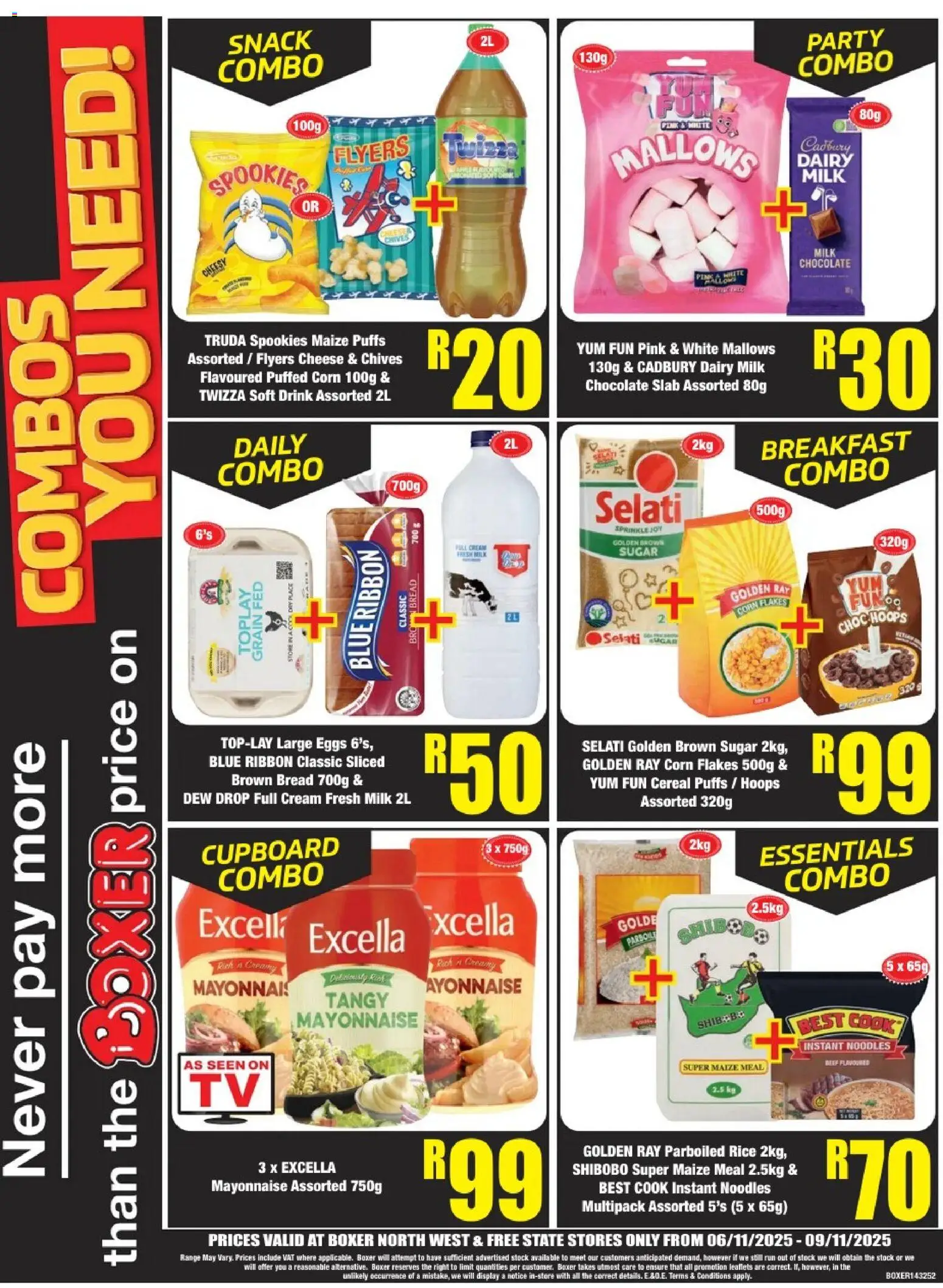 New Boxer catalogue – valid from 06.11.2025 | Page: 4 | Products: Noodles, Cream, Stock, Sugar