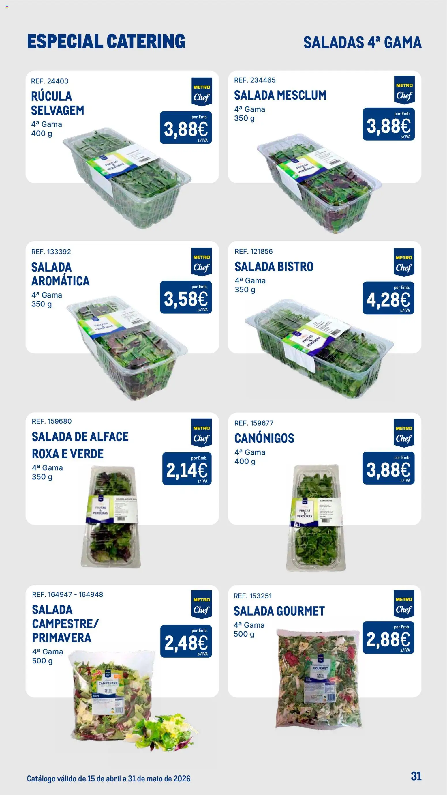 Makro Especial Catering │ válido de 15.04.2026 | Página: 31 | Produtos: Rúcula, Saladas, Salada, Alface