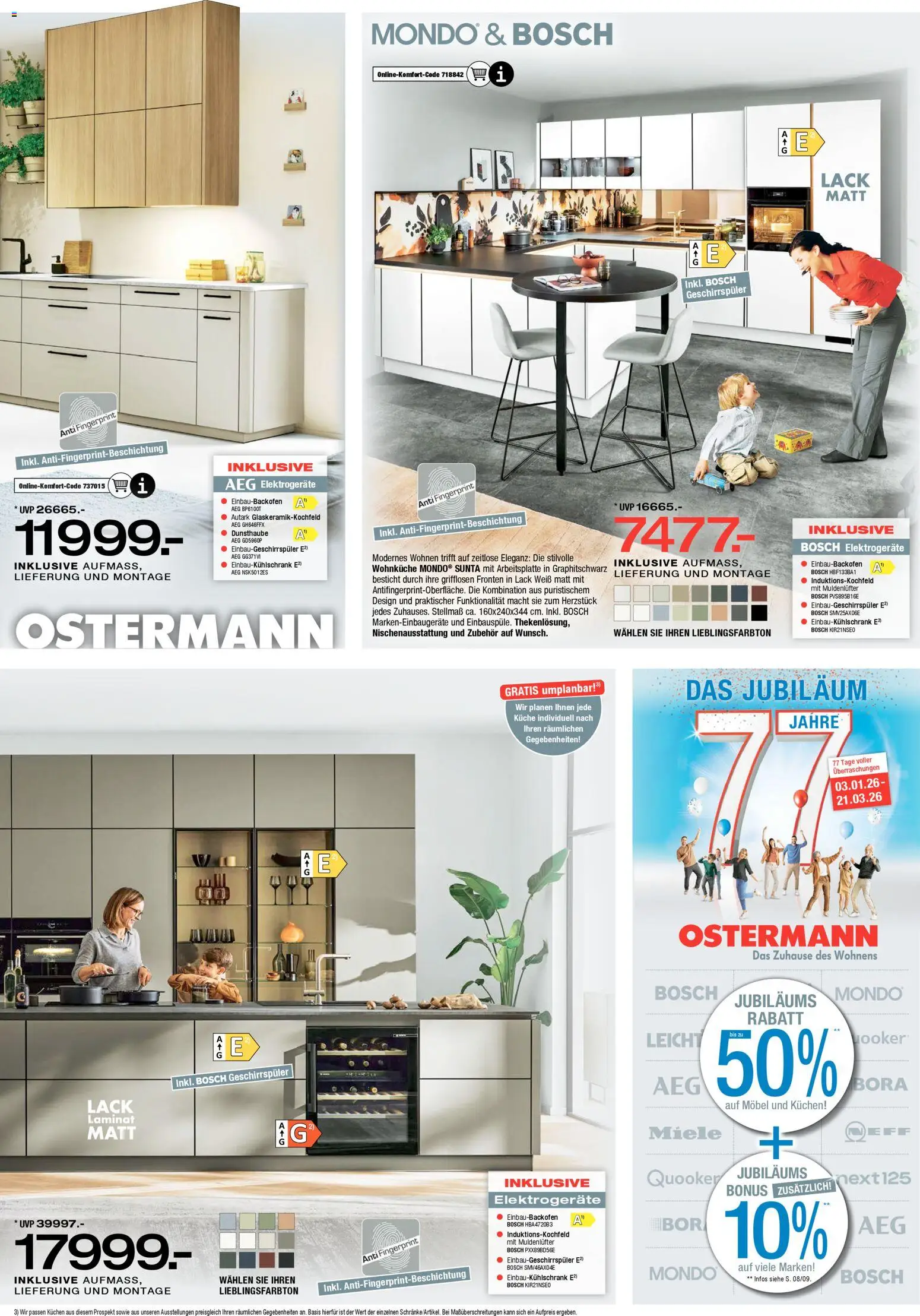 Ostermann Prospekt 	 – gültig ab 31.01.2026 | Seite: 13 | Produkte: Miele, AEG, Geschirrspüler, Kuchen