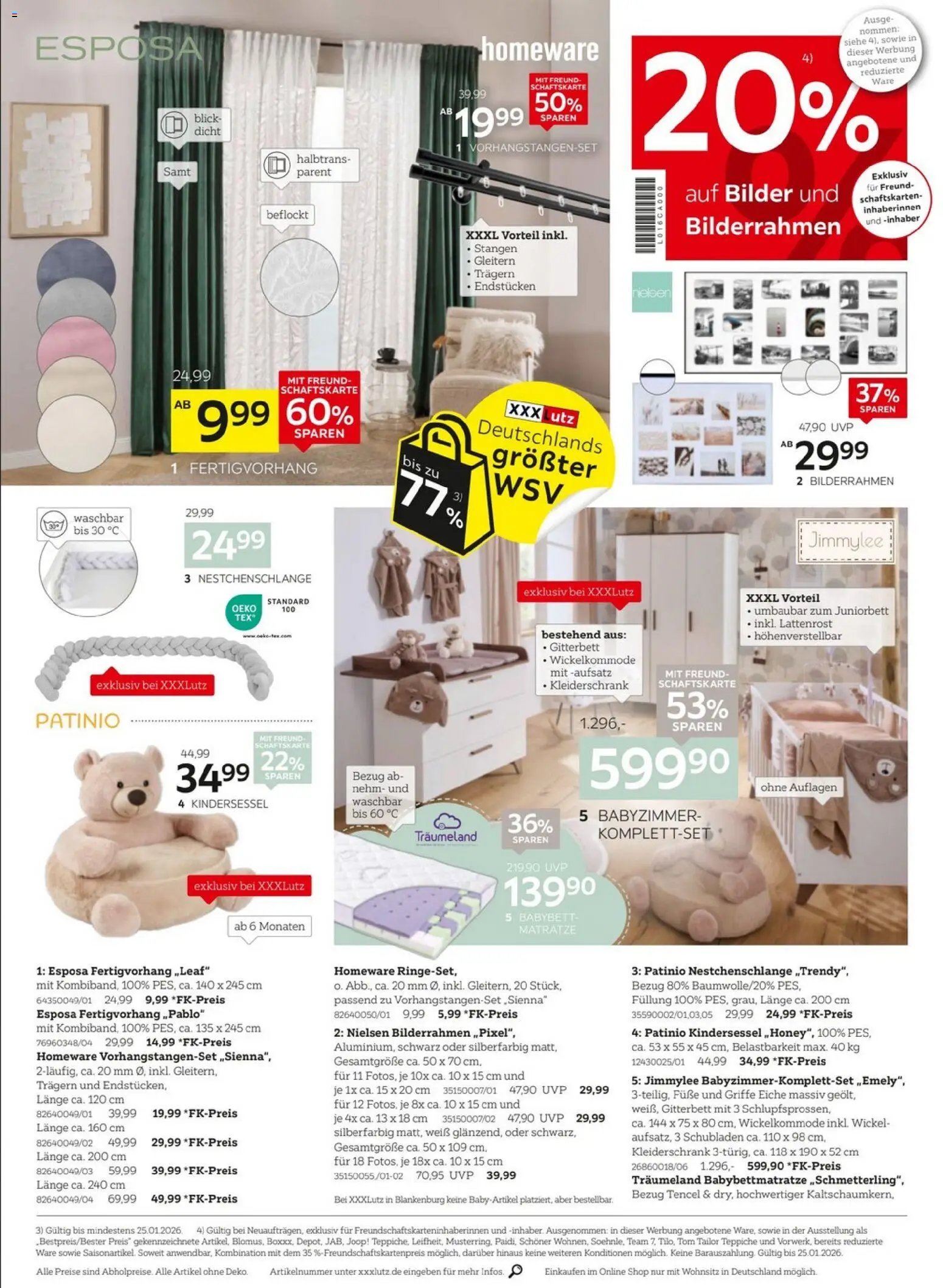 XXXL Lutz - Jubiläum – gültig ab 04.01.2026 | Seite: 24 | Produkte: Kleiderschrank, Babybett, Kindersessel, Bilderrahmen