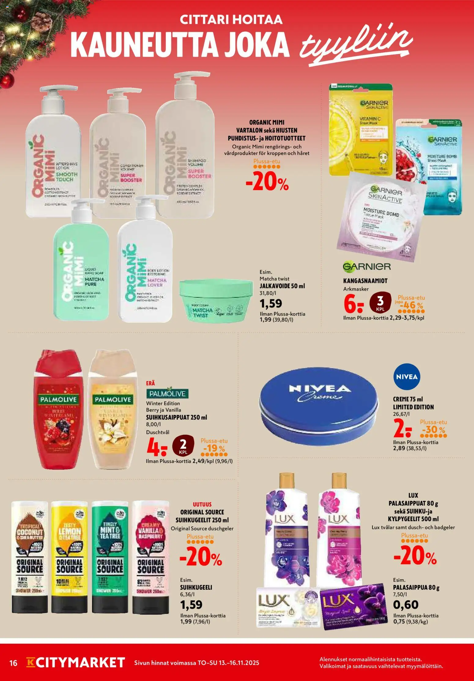 K-Citymarket tarjoukset – voimassa 13.11.2025 alkaen | Sivu: 16 | Tuotteet: Jalkavoide, Suihkugeeli