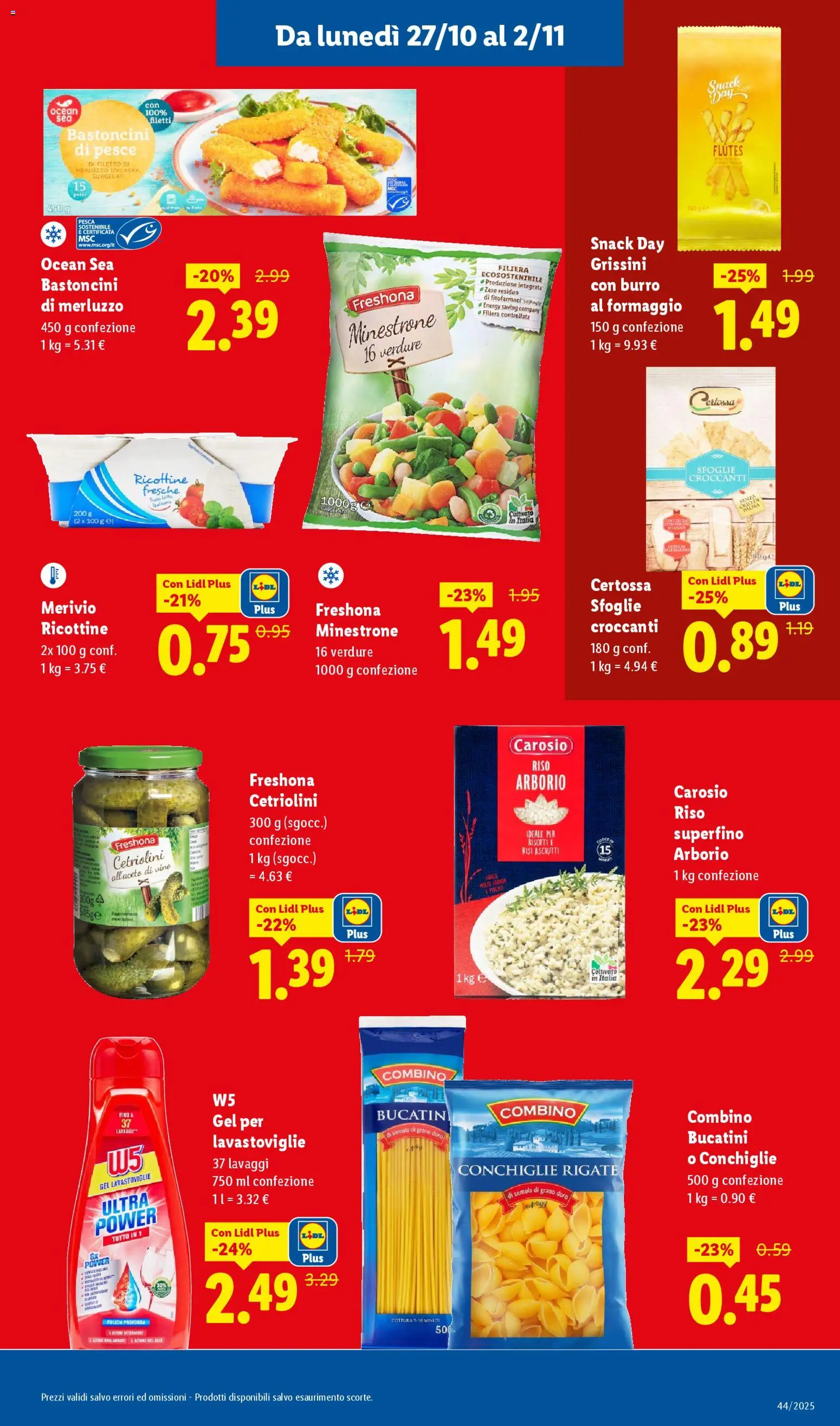 Volantino Lidl del 27.10.2025 | Pagina: 19 | Prodotti: Minestrone, Pasta, Crackers, Grissini