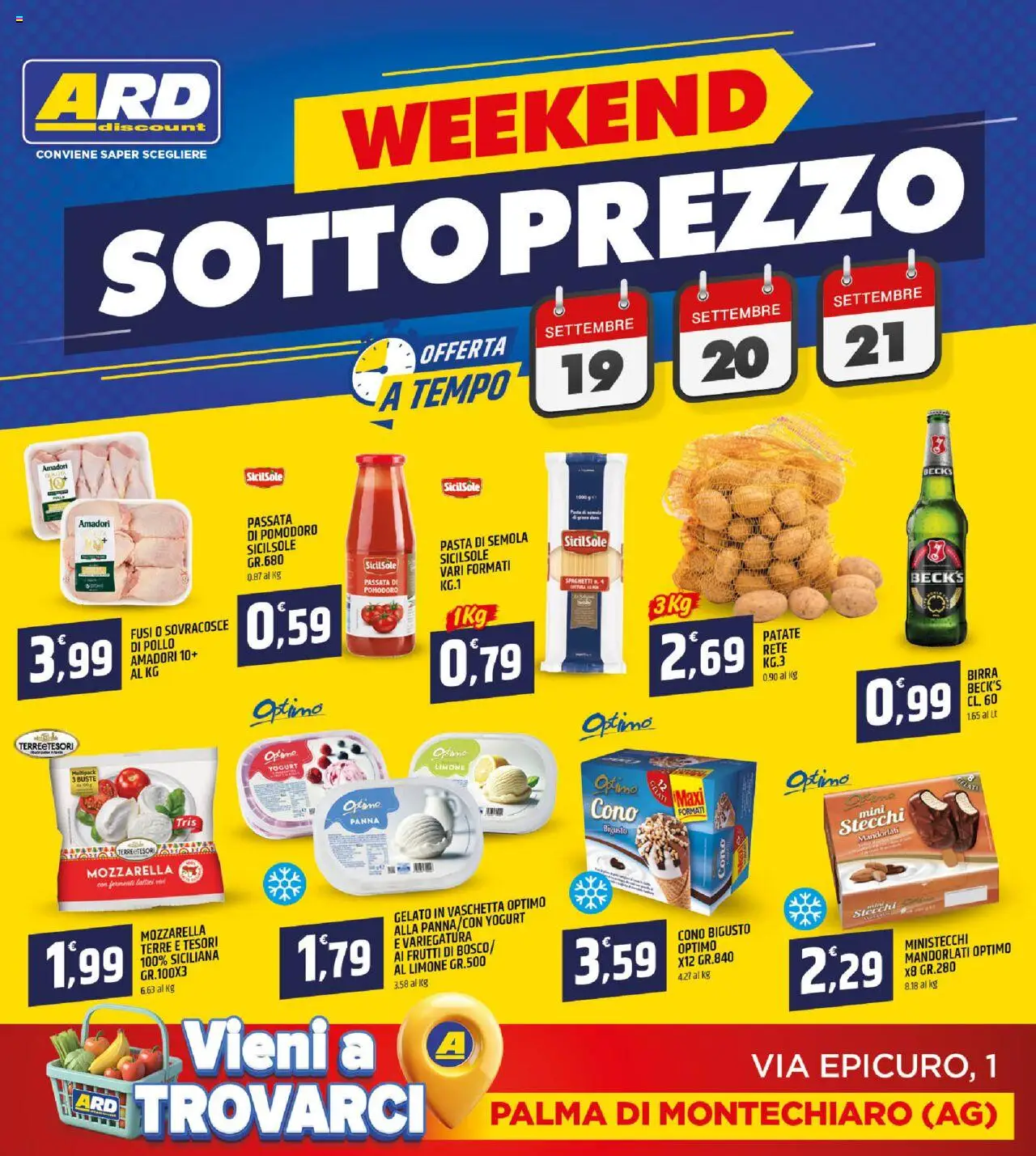 Volantino ARD Discount del 11.09.2025 | Pagina: 20 | Prodotti: Yogurt, Gelato, Mozzarella, Pomodoro