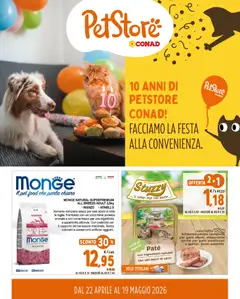 Anteprima del volantino Conad volantino PetStore Lazio, Campania, Sicilia valido a partire dal 22.04.2026