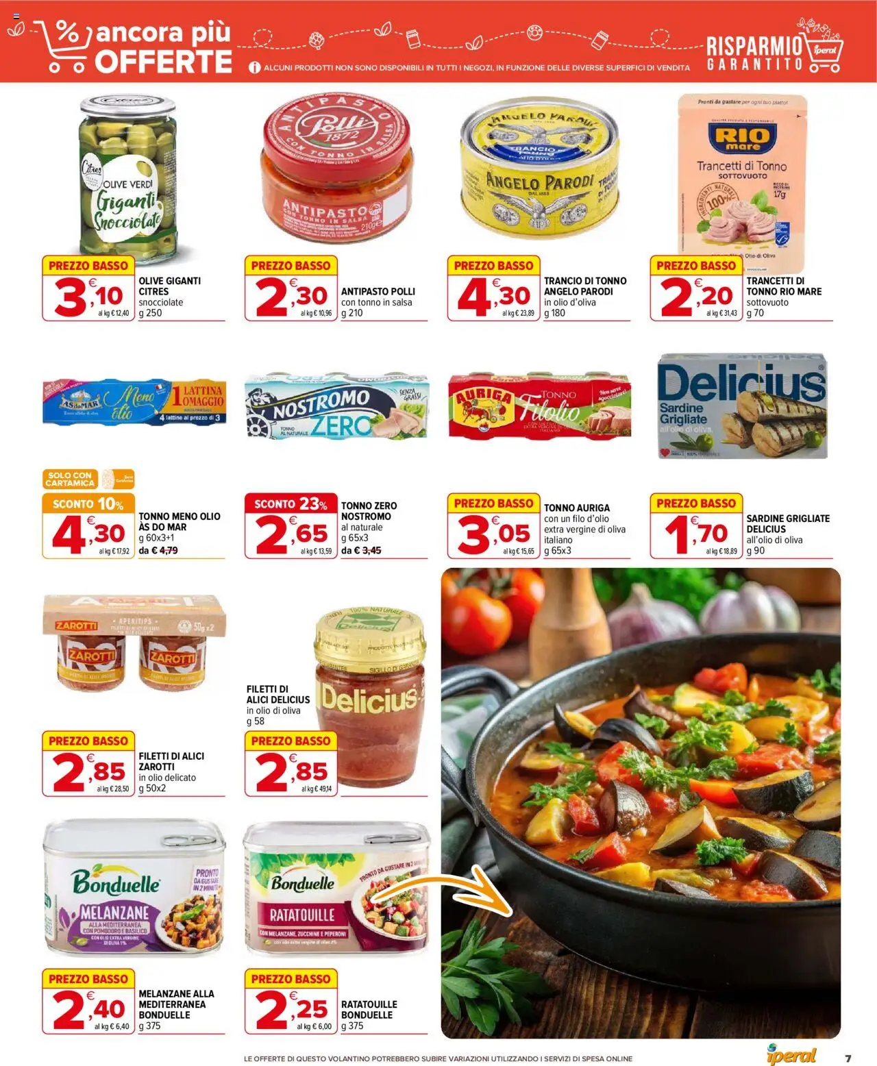 Volantino Iperal del 15.10.2025 | Pagina: 7 | Prodotti: Olio, Tonno, Zucchine, Olio di Oliva