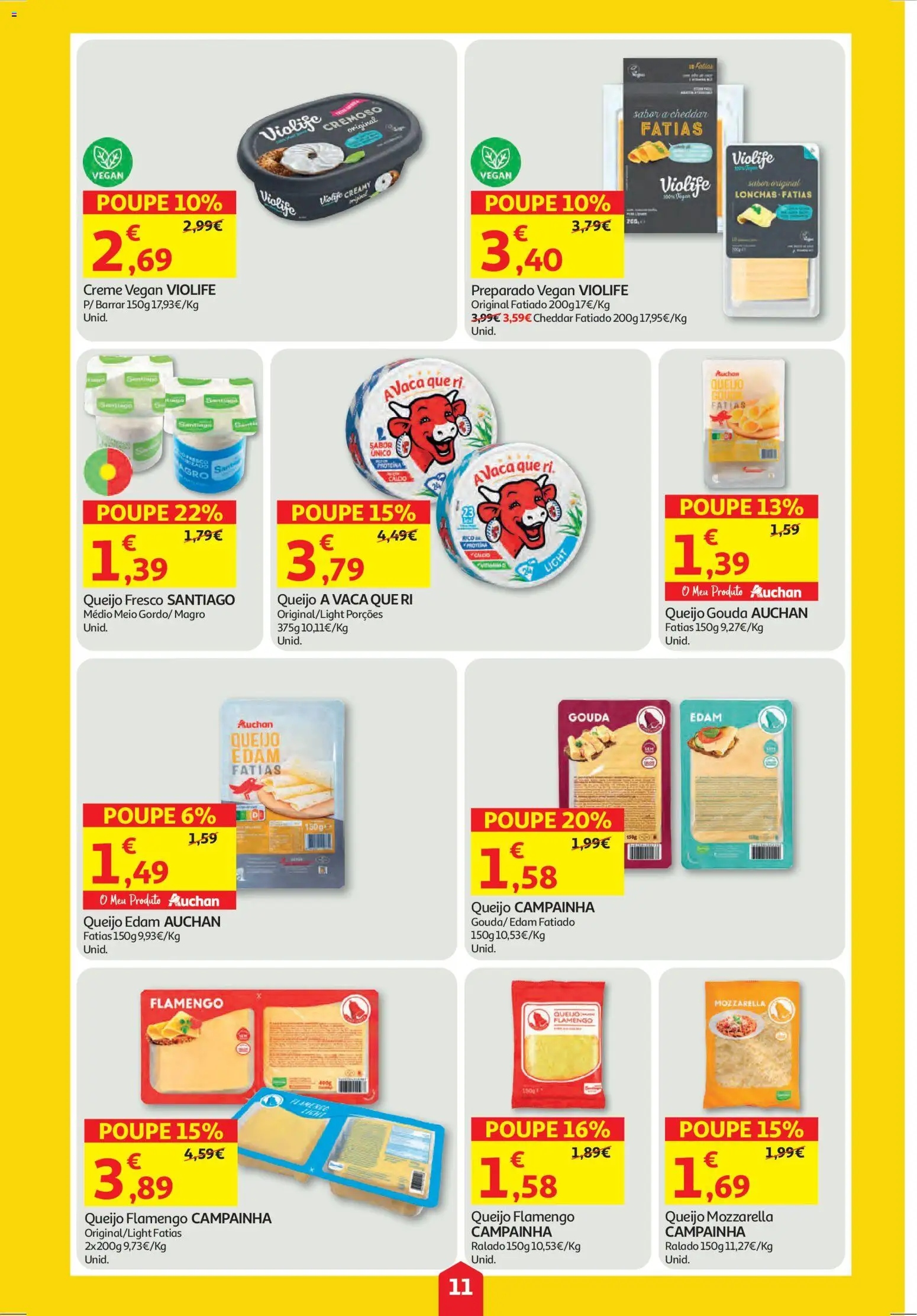 Auchan folheto │ válido de 06.11.2025 | Página: 11 | Produtos: Campainha, Queijo, Cheddar, Proteina