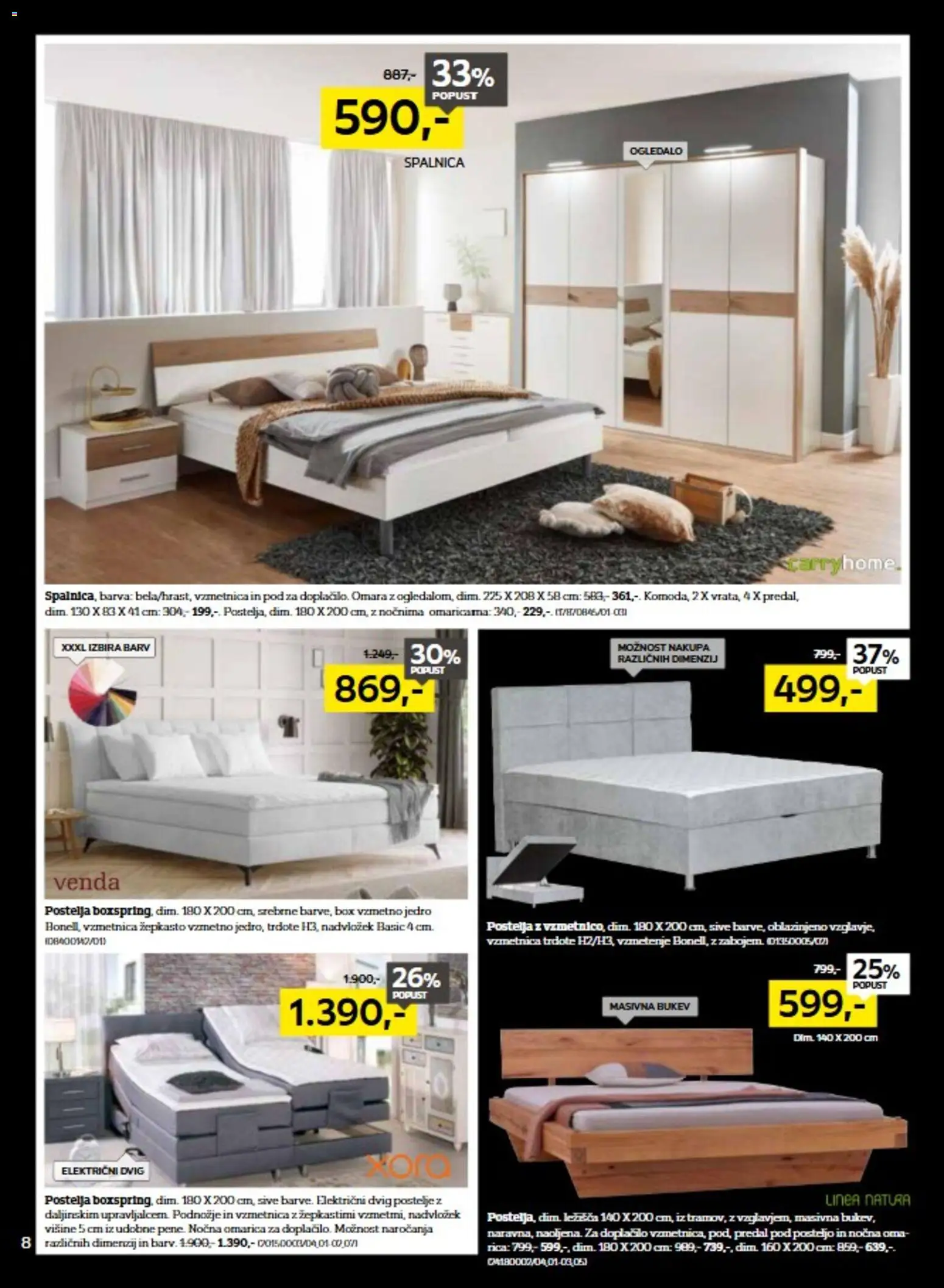 Novi XXXL Lesnina katalog ponudbe – veljaven od 04.11.2025 | Stran: 8 | Izdelki: Nocna omarica, Ogledalo, Barva, Omarica