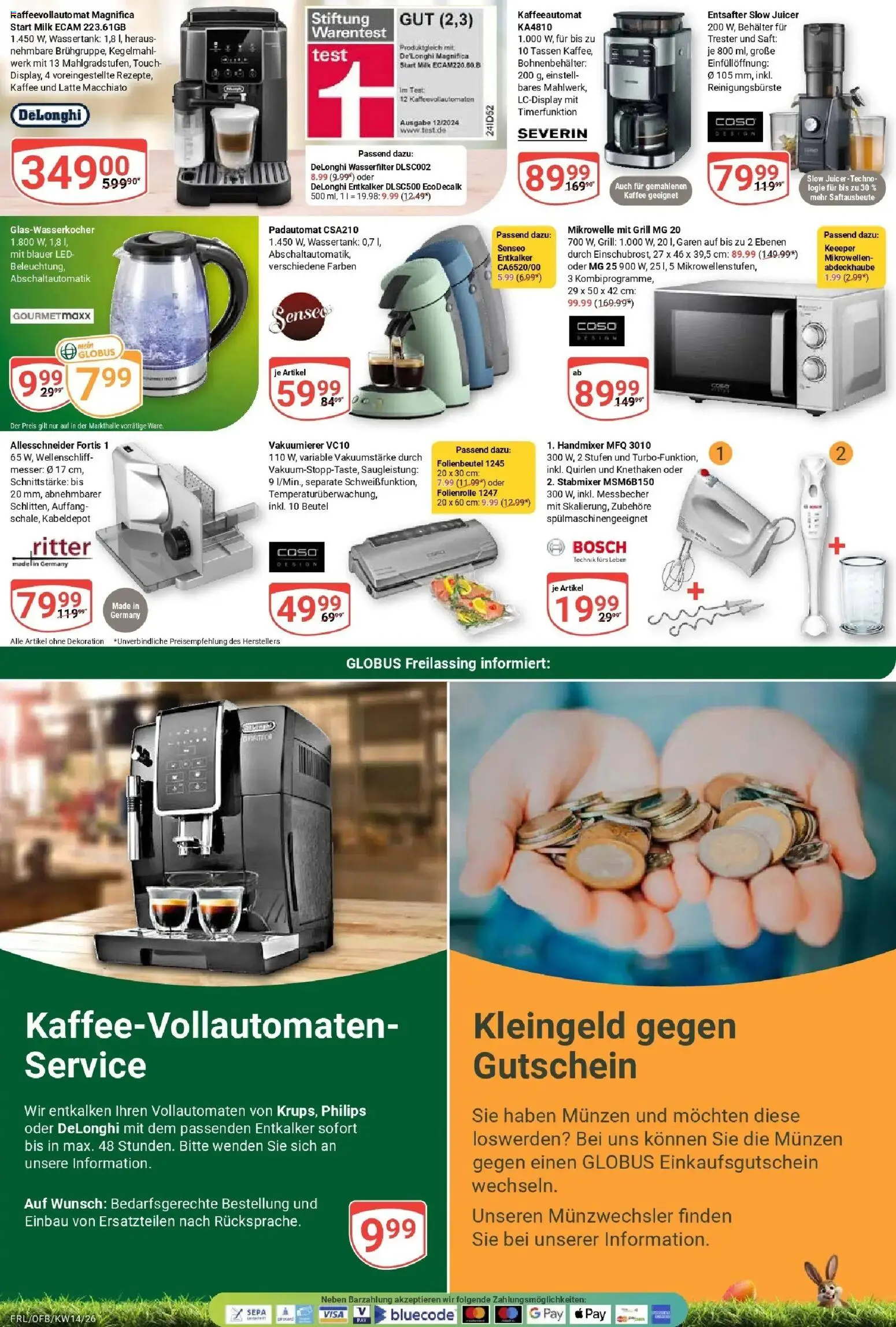 Globus prospekt Freilassing	 – gültig ab 30.03.2026 | Seite: 28 | Produkte: Entsafter, Vakuumierer, Handmixer, Stabmixer