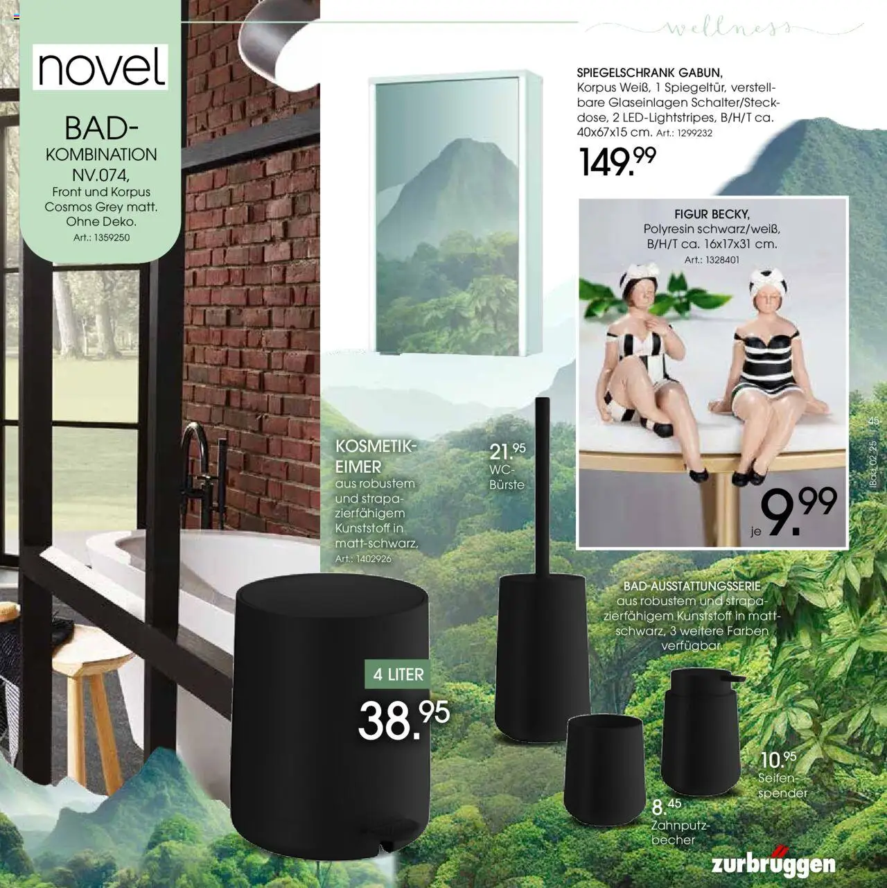 Zurbrüggen - Bad Spezial – gültig ab 11.06.2025 | Seite: 45 | Produkte: Bad, Spiegelschrank, Bürste