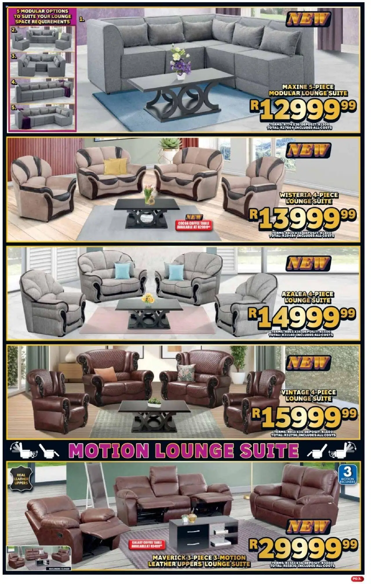 Lewis Stores Specials │ valid from 11.08.2025 | Page: 3 | Products: Coffee table, Table, Lounge suite, Coffee