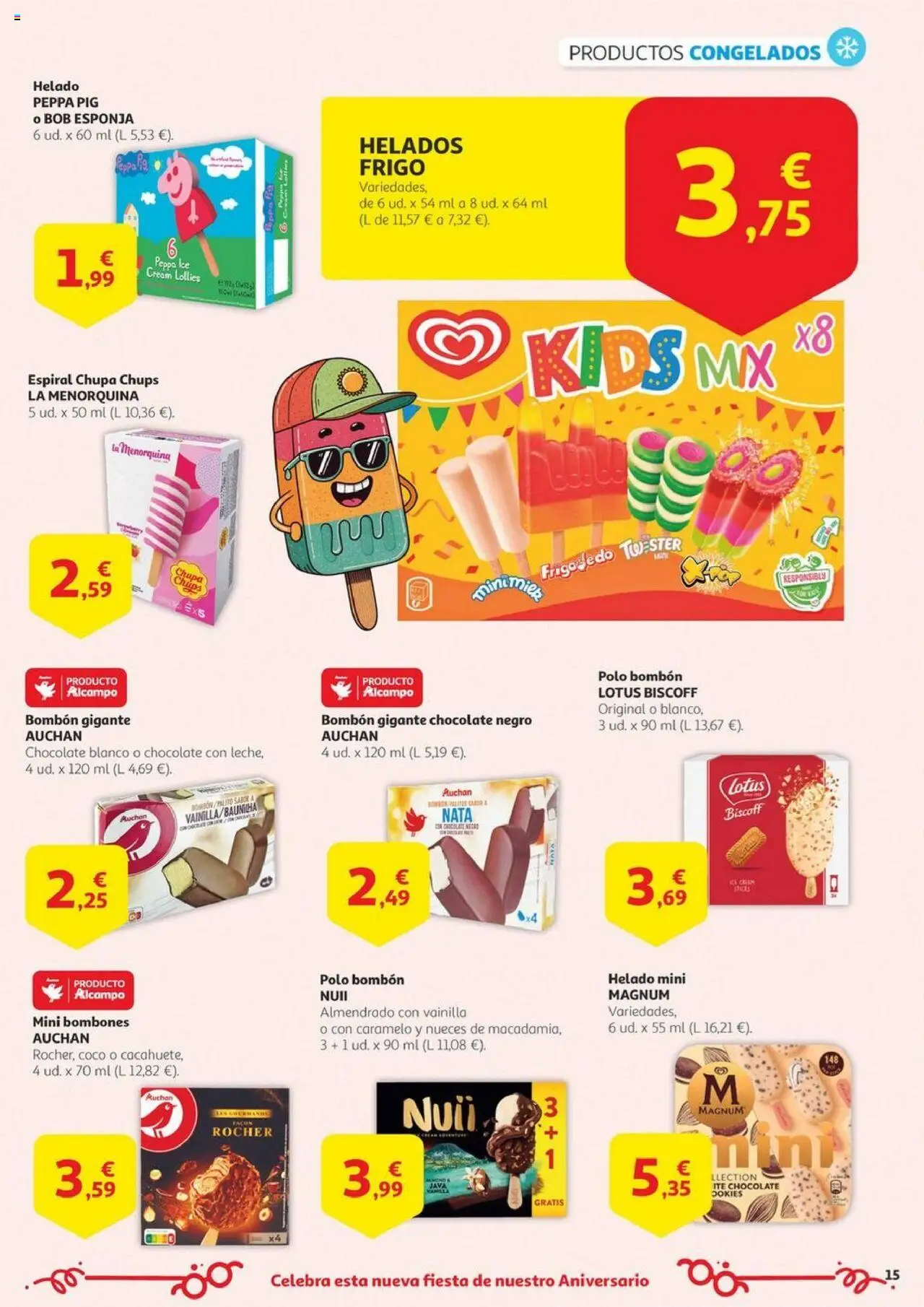 Alcampo -  Canarias │ válido desde el 17.06.2025 | Página: 15 | Productos: Esponja, Chocolate, Τυρόπιτα, Helado