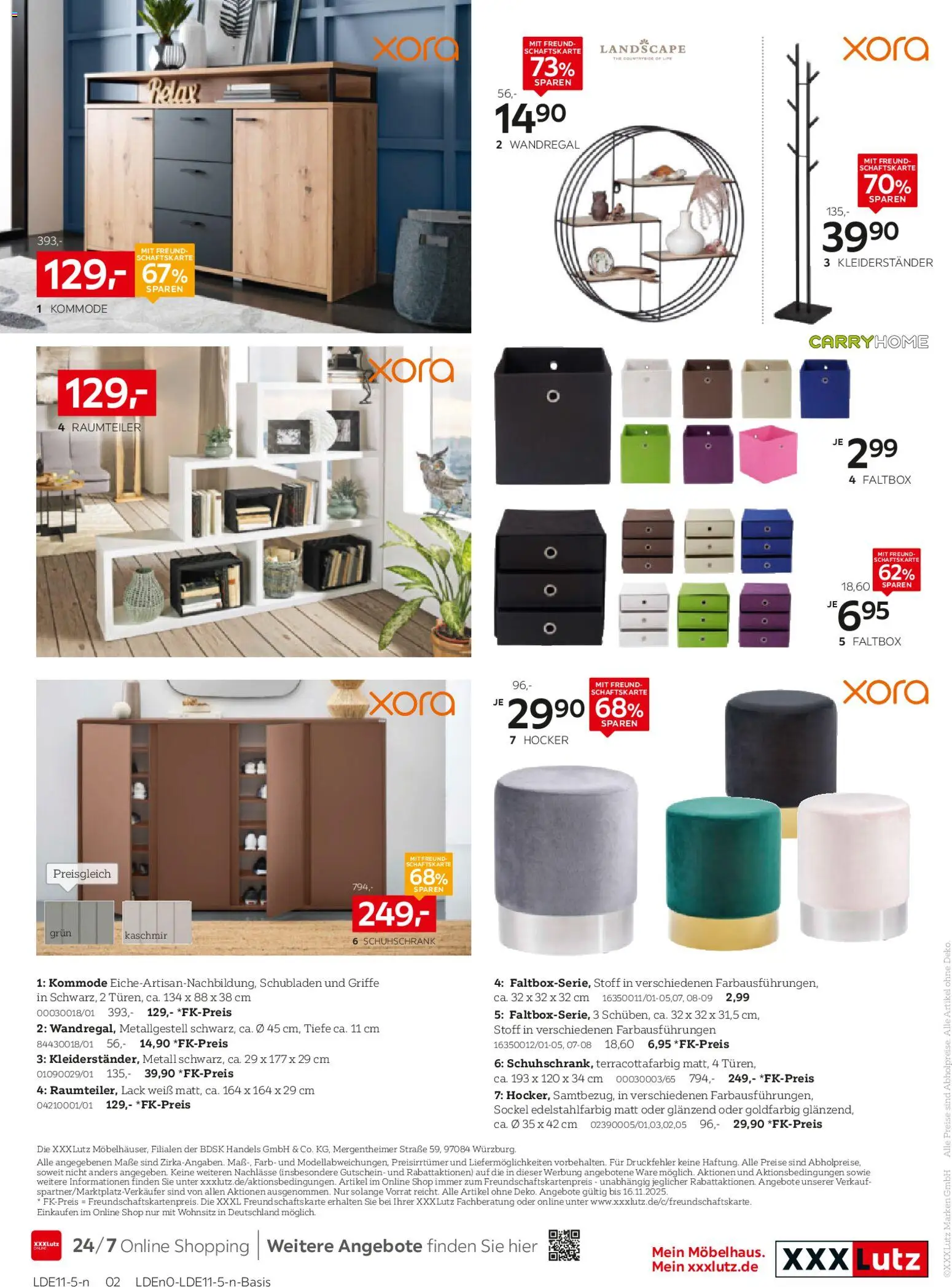 XXXL Lutz Aufbewahrung & Deko – gültig ab 02.11.2025 | Seite: 2 | Produkte: Hocker, Wandregal, Raumteiler, Kleiderständer