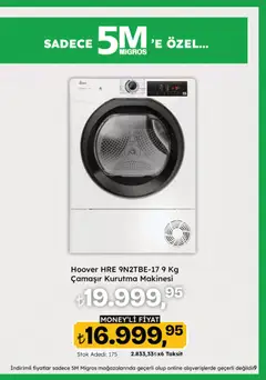16.04.2026 tarihinden itibaren geçerli olan Migros kataloğu önizlemesi | Sayfa: 9 | Ürünler: Çamaşır kurutma makinesi, Kurutma makinesi