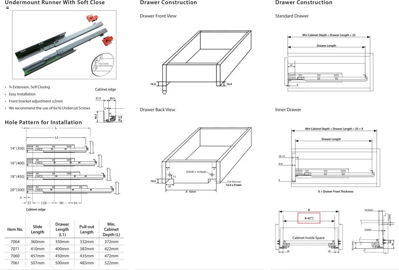 Gelmar - Undermount Runner Soft Close │ valid from 12.02.2024 | Page: 2 | Products: Drill