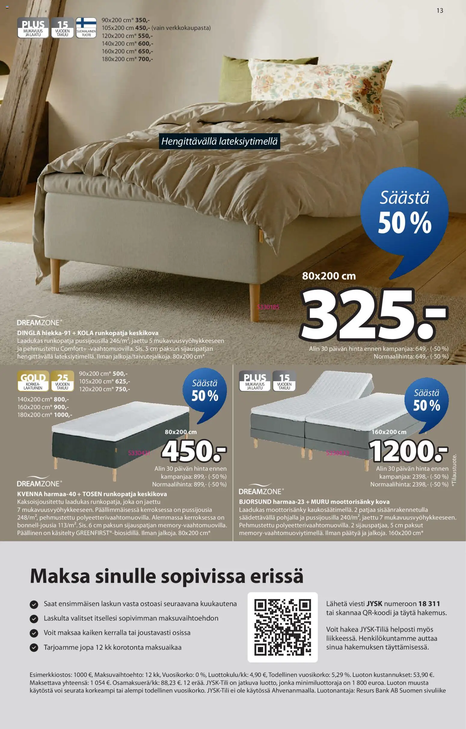 JYSK tarjoukset – voimassa 12.03.2026 alkaen | Sivu: 13 | Tuotteet: Runkopatja, Moottorisänky, Voi