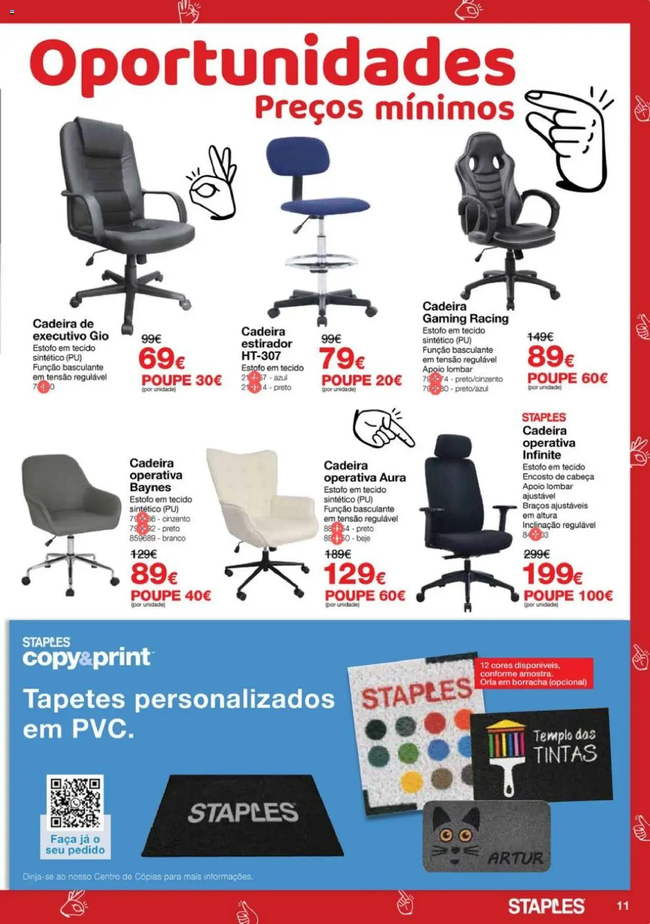 Staples Festa da Impressão e Equipamento │ válido de 09.10.2025 | Página: 11 | Produtos: Faca, Cadeira