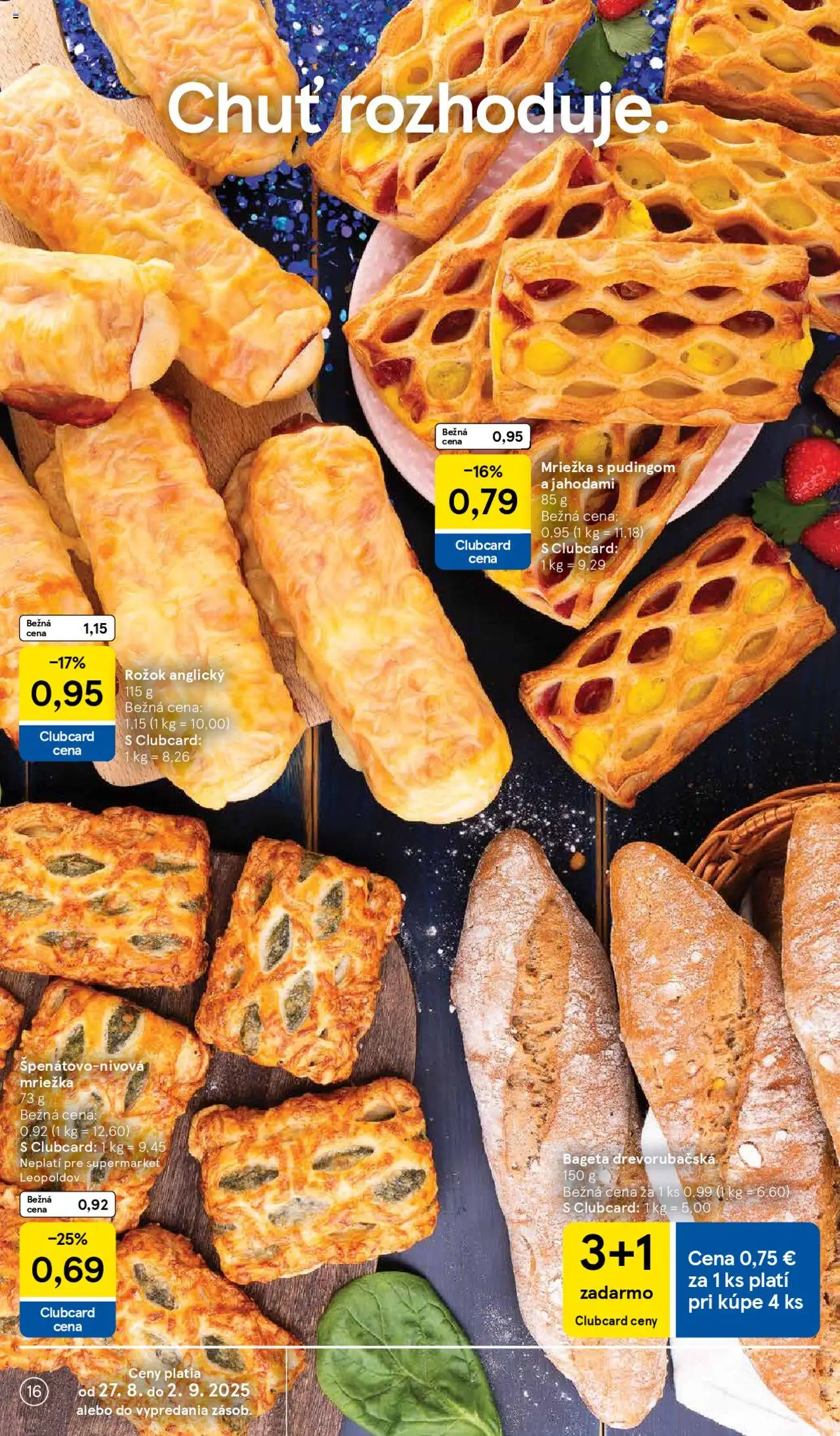 Tesco Supermarket - leták │ platný od 27.08.2025 | Strana: 16 | Produkty: Rožok