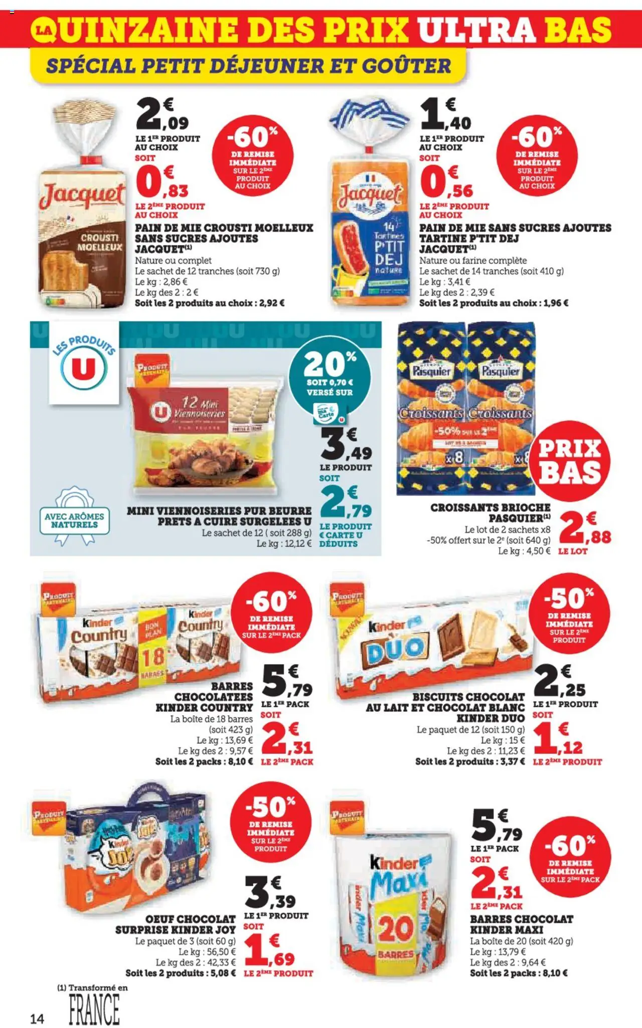  | Page: 14 | Produits: Pain de mie, Viennoiseries, Pain, Kinder country