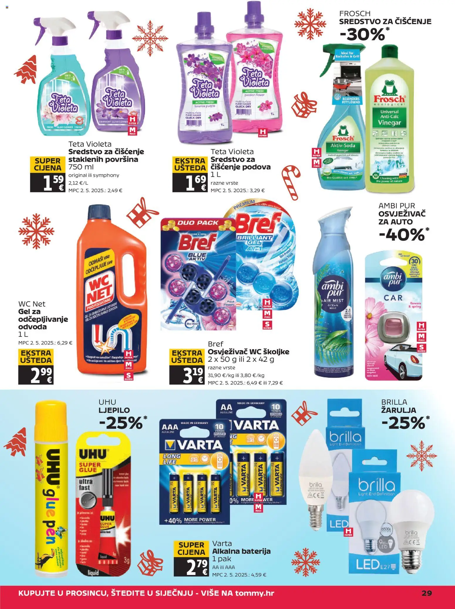 Tommy katalog | vrijedi od 18.12.2025 | Stranica: 29 | Proizvodi: Baterija, Osvježivač wc školjke, Violeta, Ljepilo