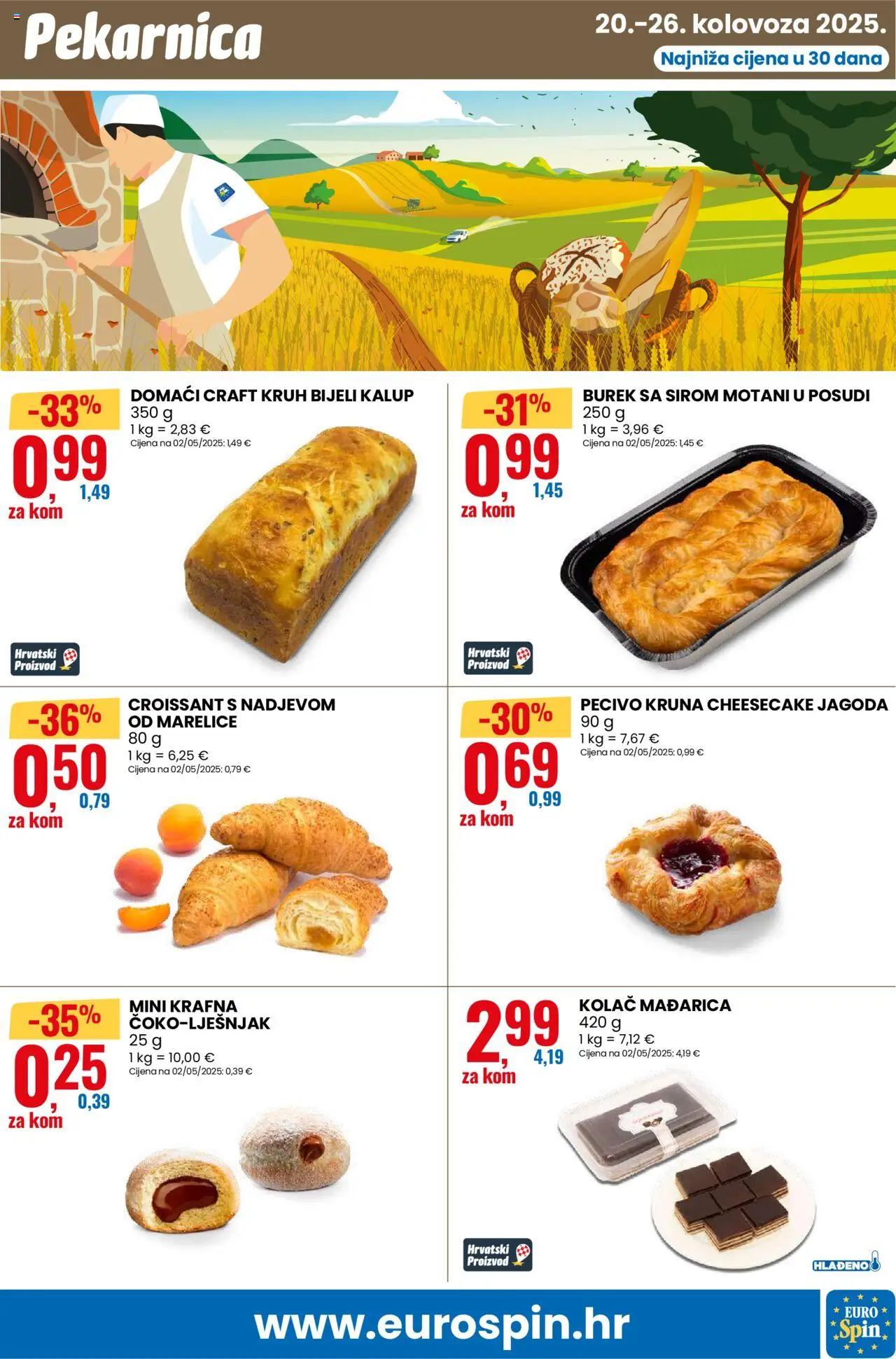 Eurospin katalog | vrijedi od 20.08.2025 | Stranica: 9 | Proizvodi: Kruh, Marelice, Burek, Pecivo