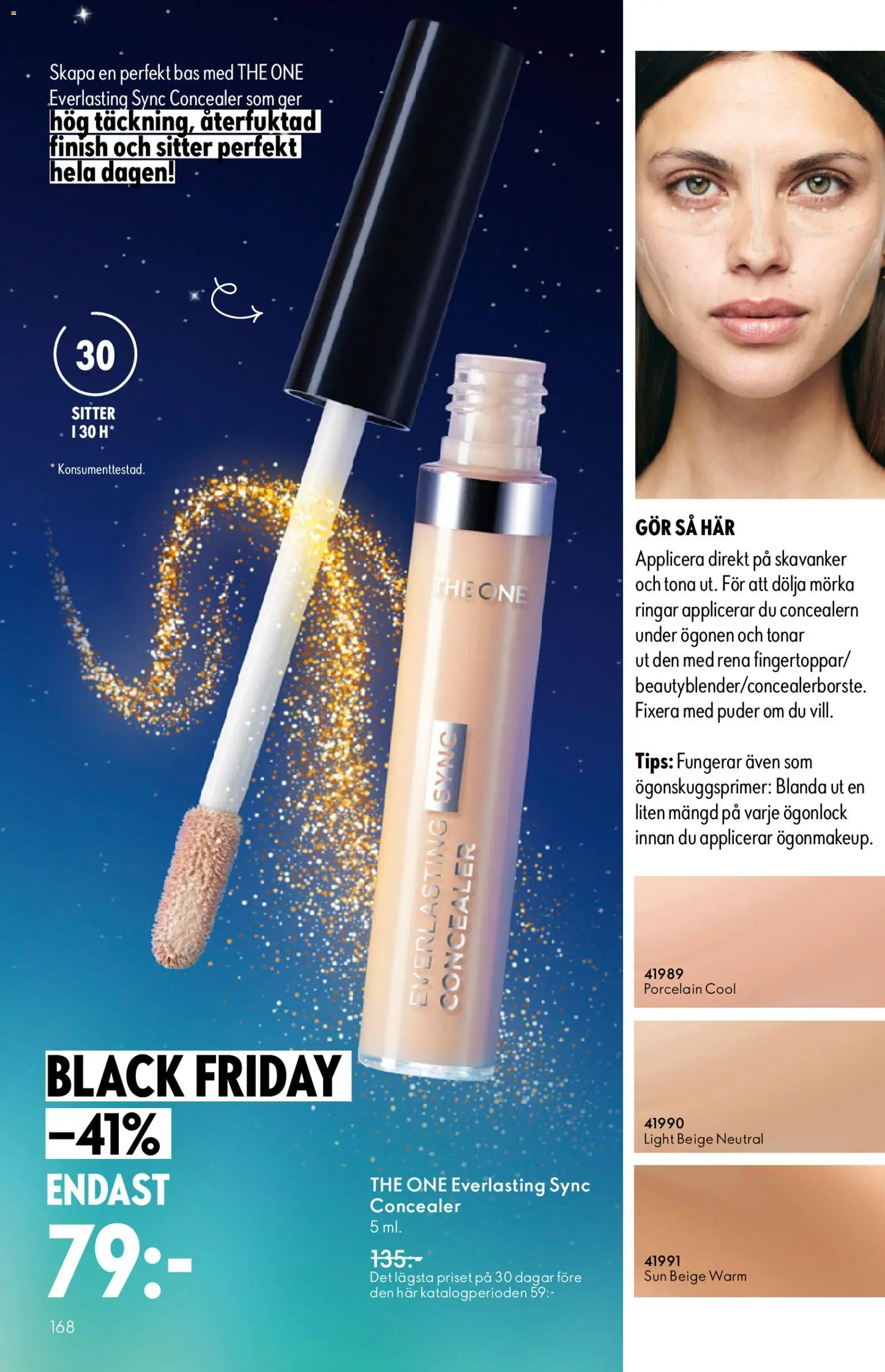Oriflame reklamblad aktuell från 19.11.2025 | Sida: 168 | Produkter: Concealer, Puder