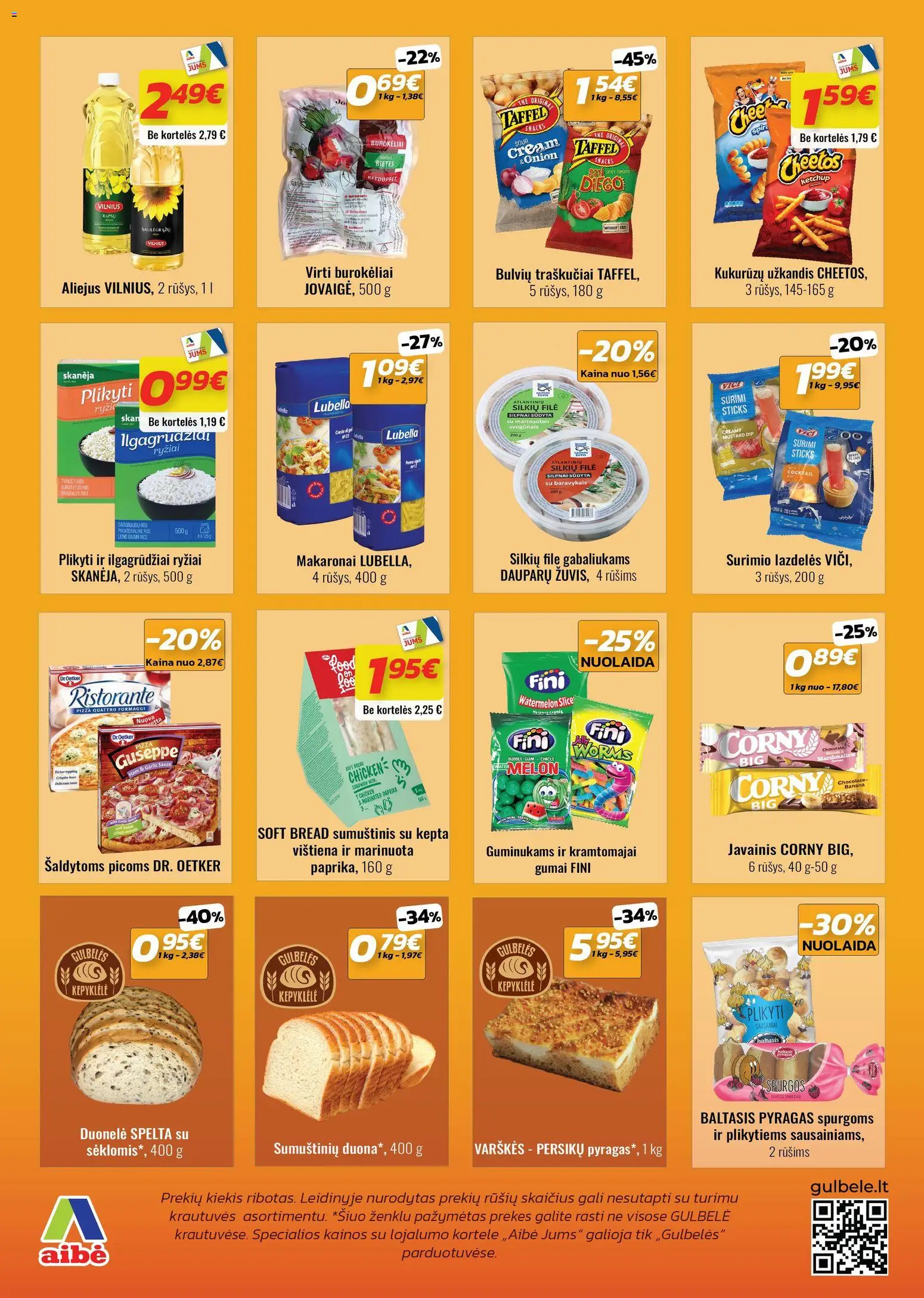 Gulbele akcijos nuo 16.04.2026 | Puslapis: 3 | Prekių: Paprika, Aliejus, Makaronai, Traškučiai