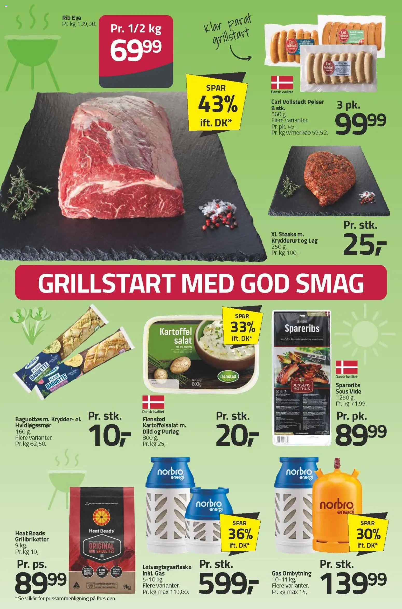 Fleggaard tilbudsavis – gyldig fra 08.04.2026 | Side: 38 | Produkter: Purløg, Kartoffelsalat, Salat, Spareribs