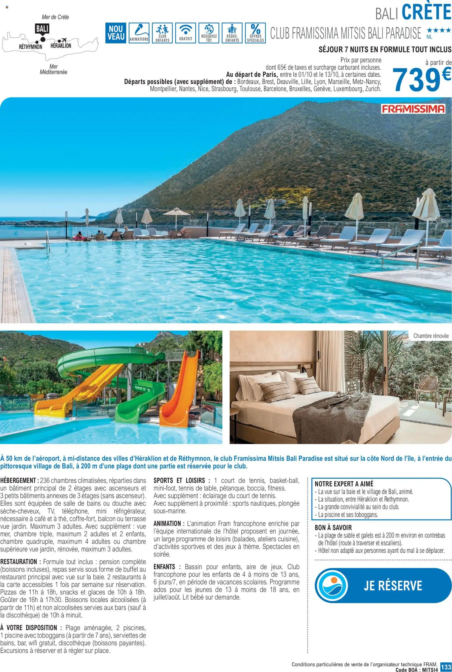 {H1} | Page: 133 | Produits: Glaces, Buffet, Douche, Café