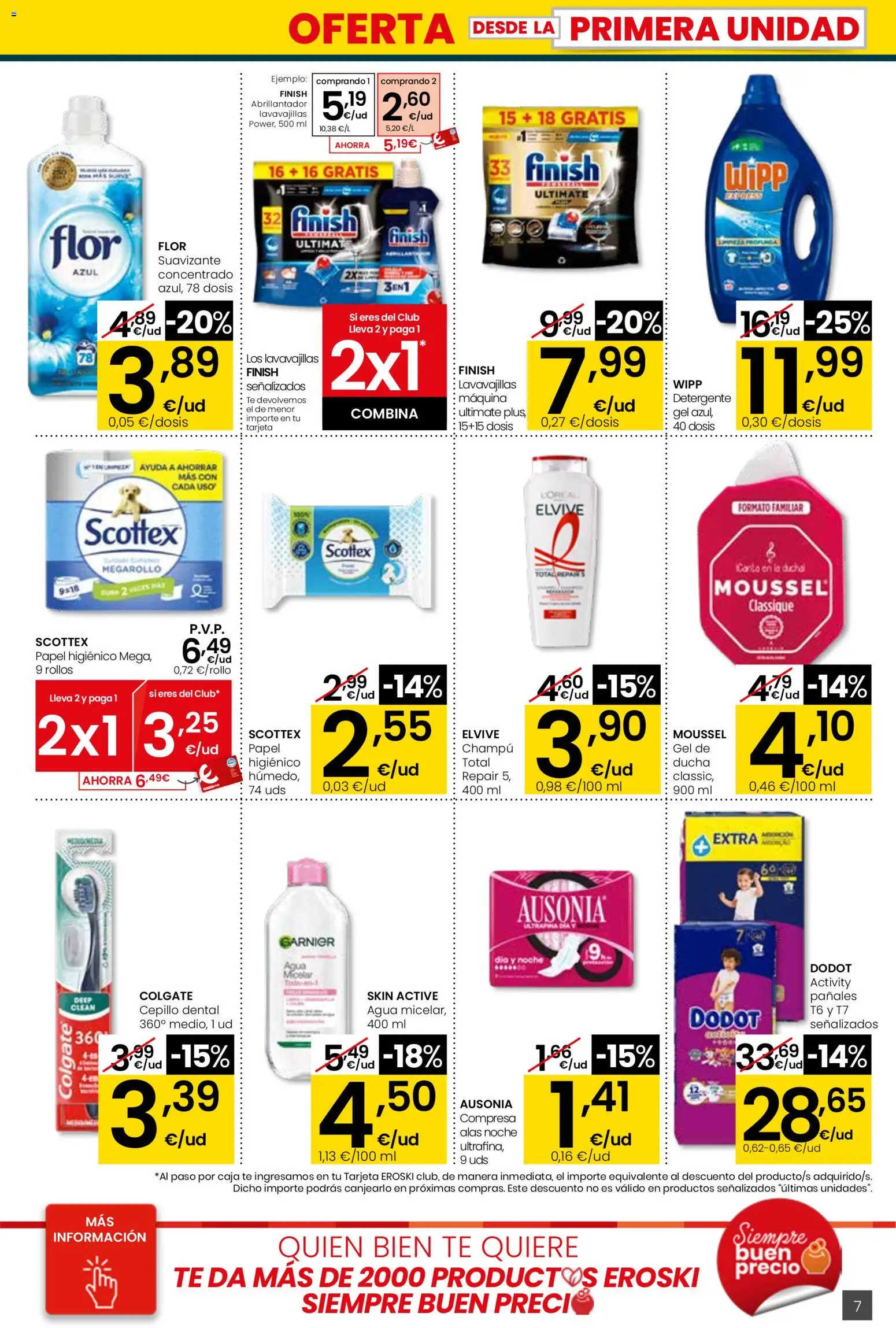 Eroski - Siempre a buen precio city │ válido desde el 12.02.2026 | Página: 7 | Productos: Cepillo, Papel higienico, Té, Lavavajillas