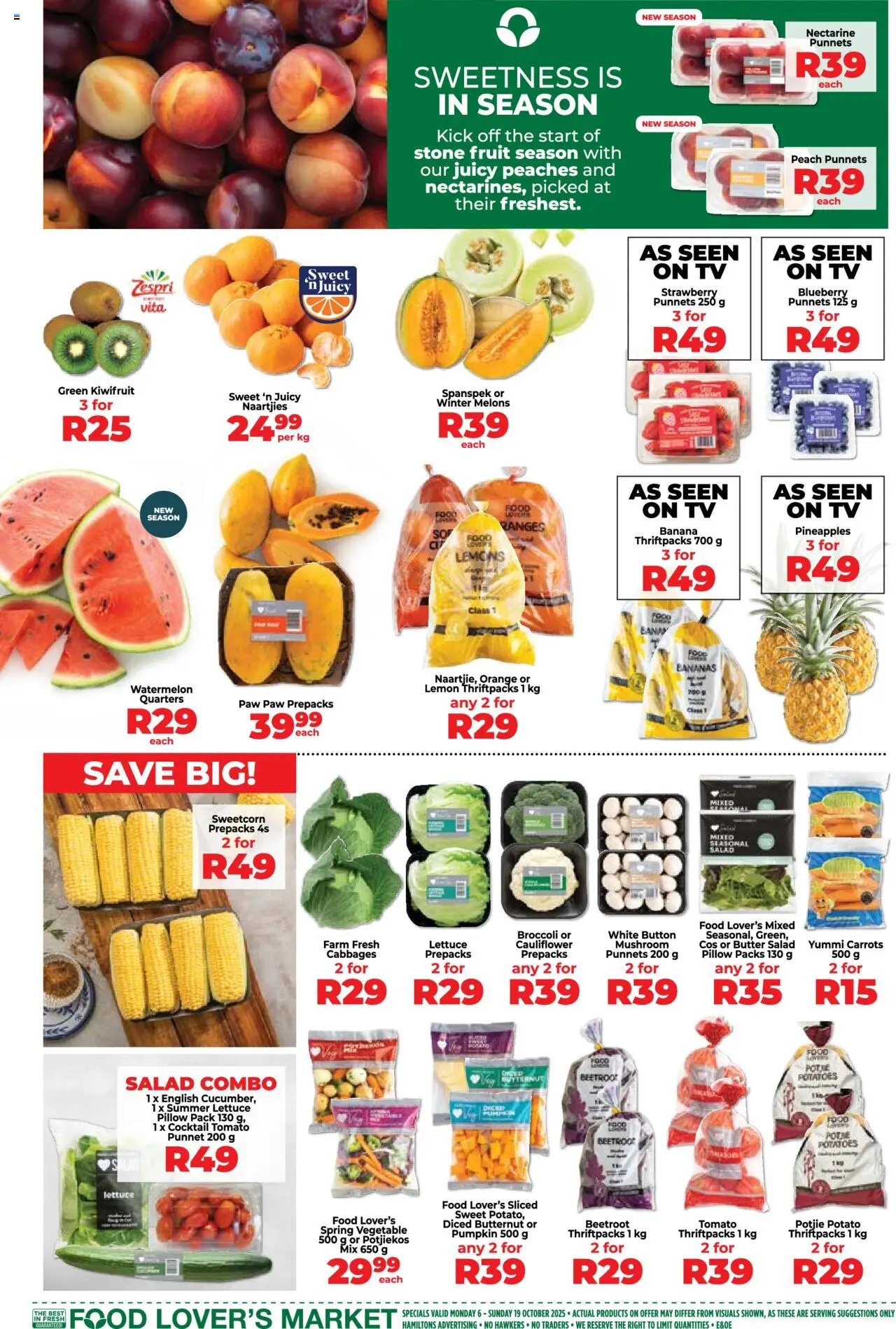 New Food Lover's Market catalogue – valid from 06.10.2025 | Page: 2 | Products: Carrots, Salad, Potatoes, Fruit
