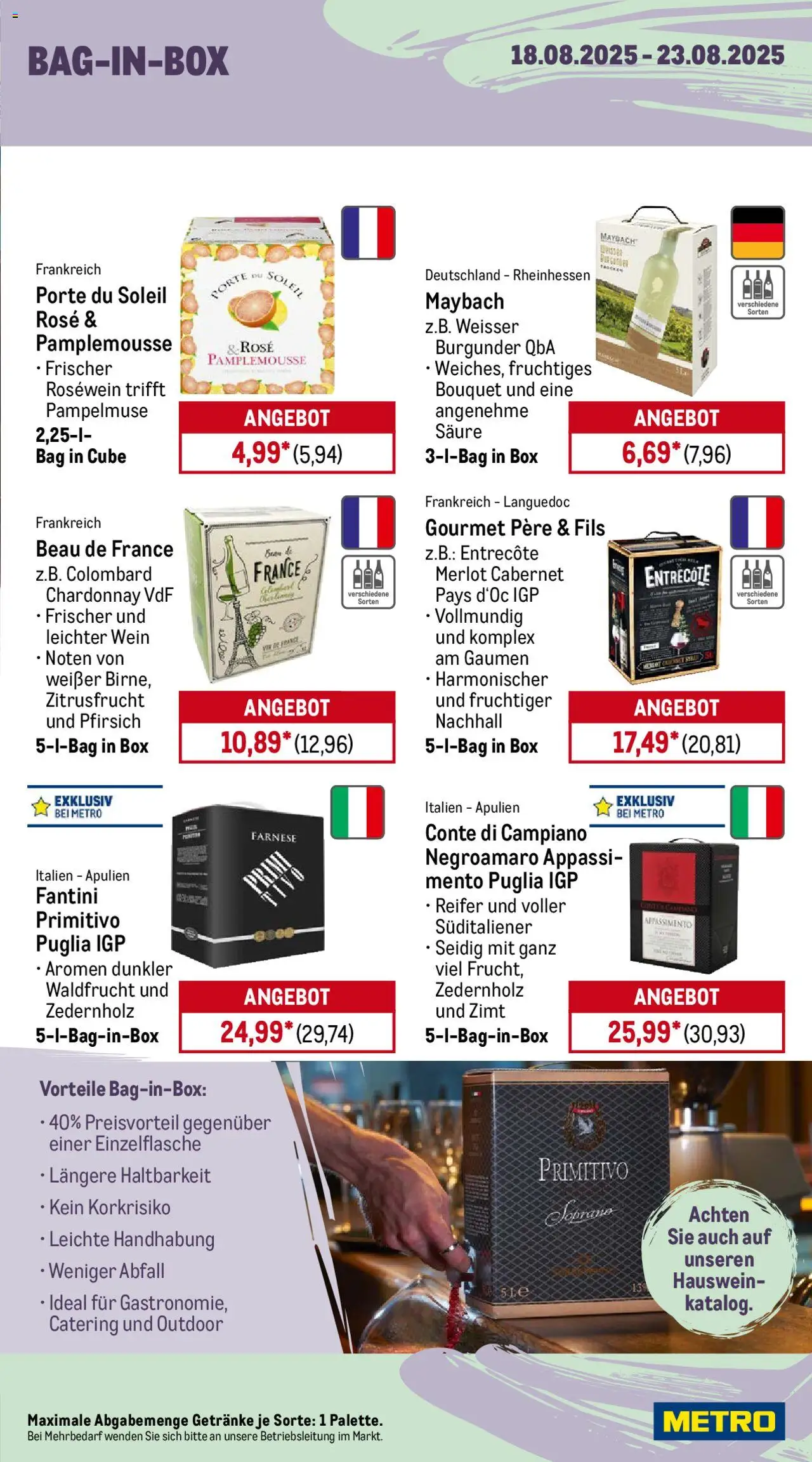 Metro Prospekt 	 - gültig ab dem 18.08.2025 | Seite: 15 | Produkte: Rosewein, Box, Entrecote, Pfirsich