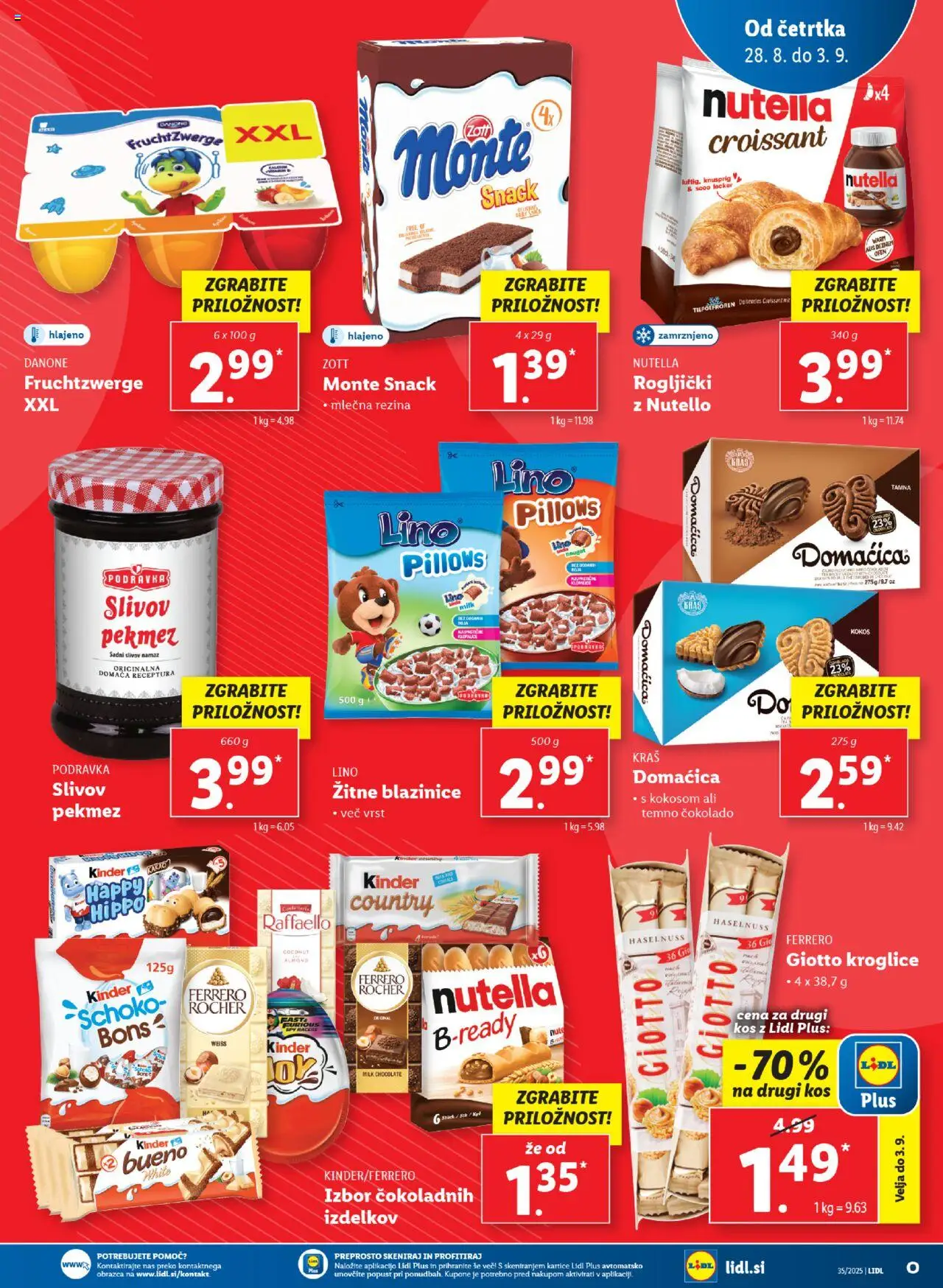 Lidl katalog │ velja od 28.08.2025 | Stran: 9 | Izdelki: Mlečna rezina, Rogljički, Namaz, Kos