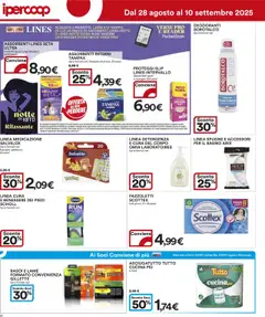 Volantino Ipercoop del 28.08.2025 | Pagina: 20 | Prodotti: Proteggi slip, Fazzoletti, Slip, Asciugatutto